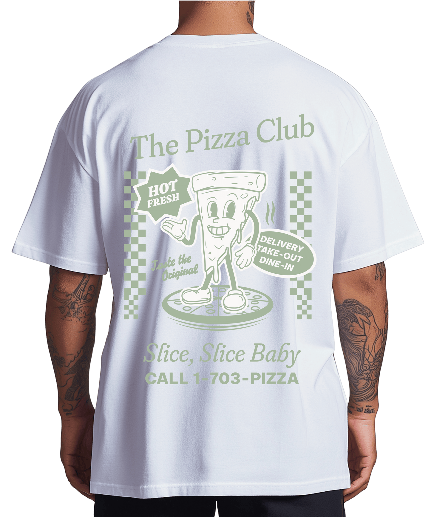 Urban Tag Oversized T-Shirt – "The Pizza Club"