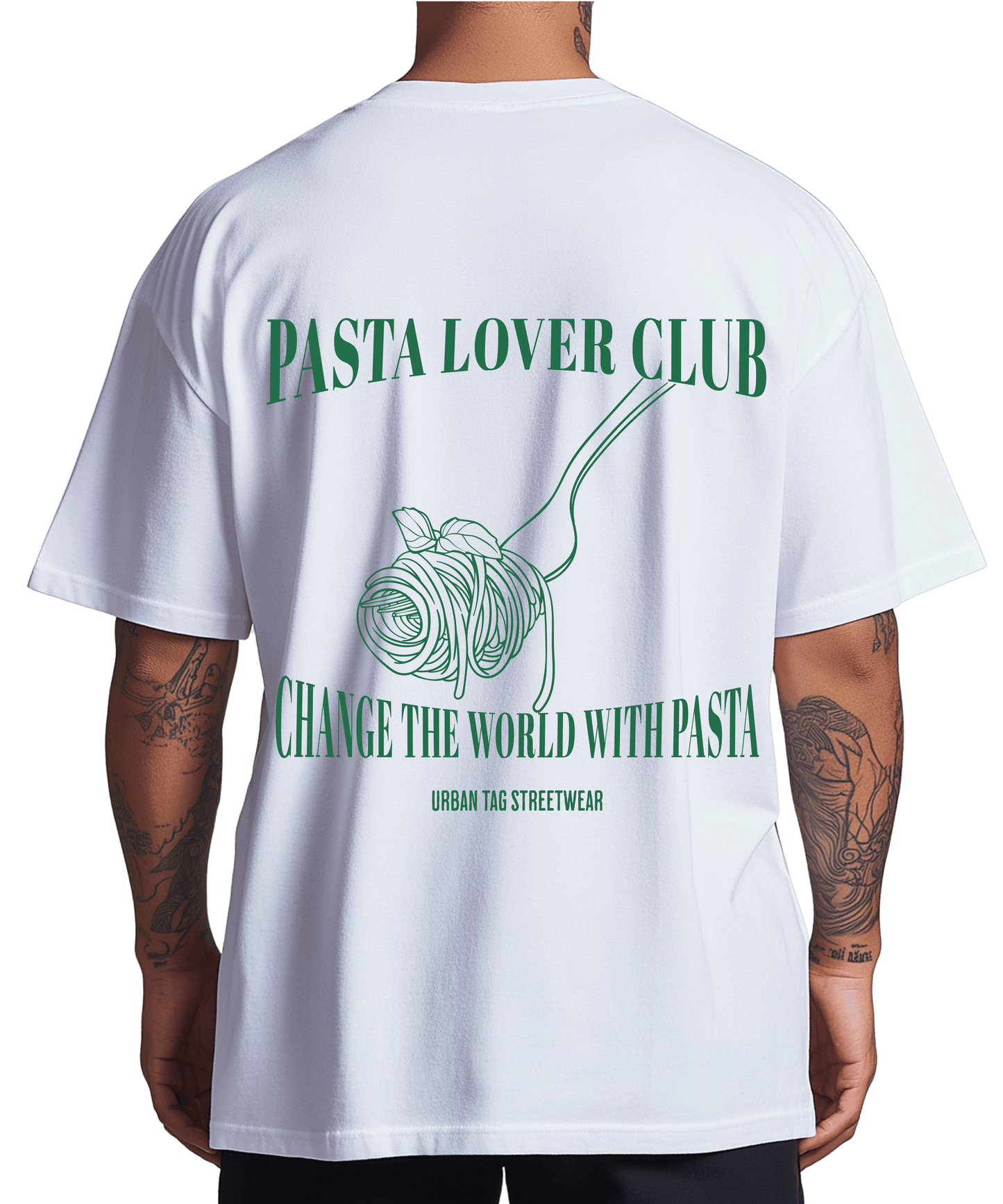 Urban Tag Oversized T-Shirt – "Pasta Lover Club"