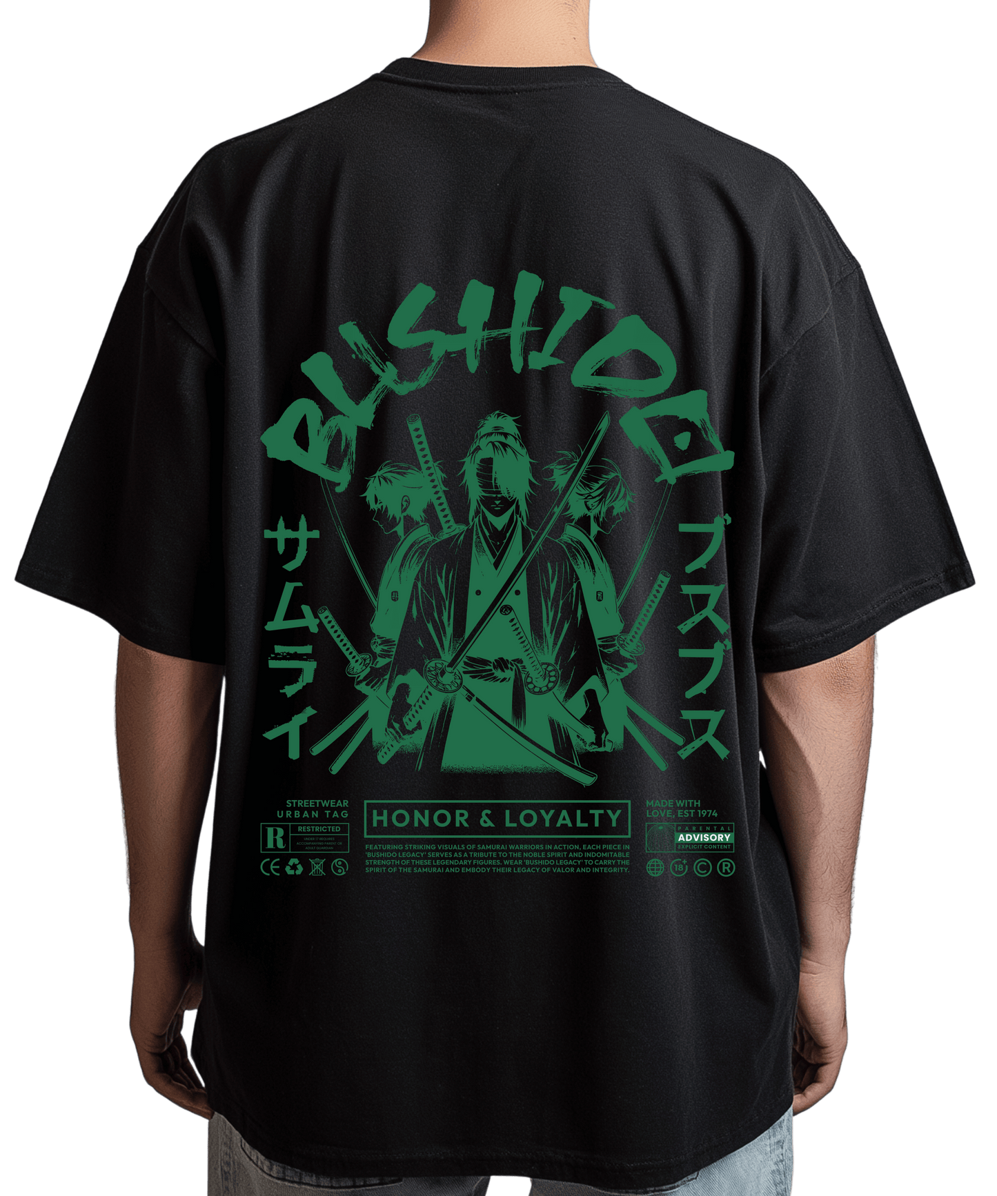 Urban Tag Oversized T-Shirt – "Bushido Samurai"