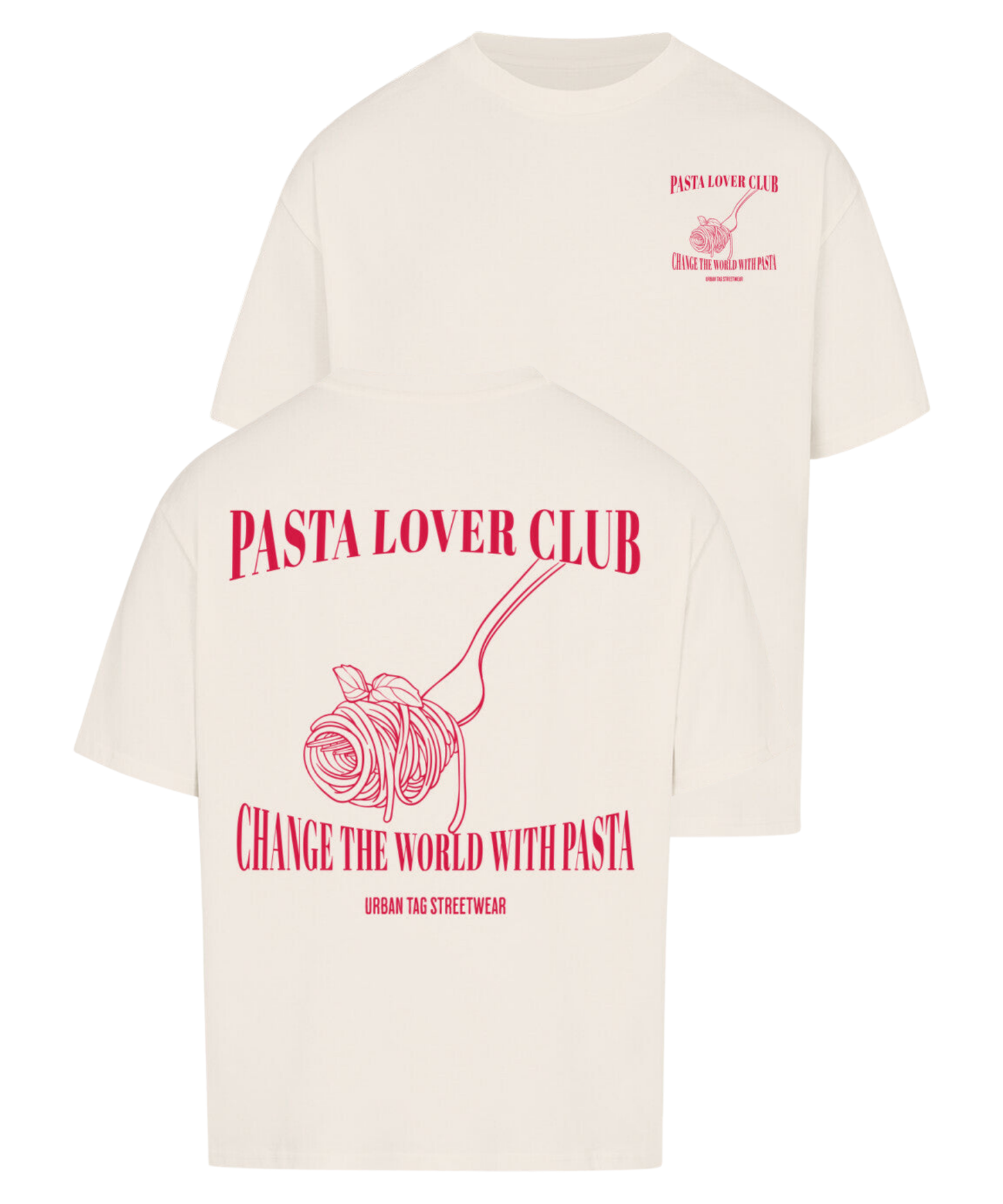 Urban Tag Oversized T-Shirt – "Pasta Lover Club"