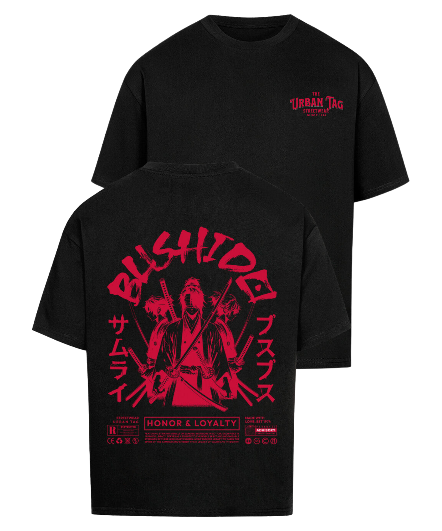 Urban Tag Oversized T-Shirt – "Bushido Samurai"