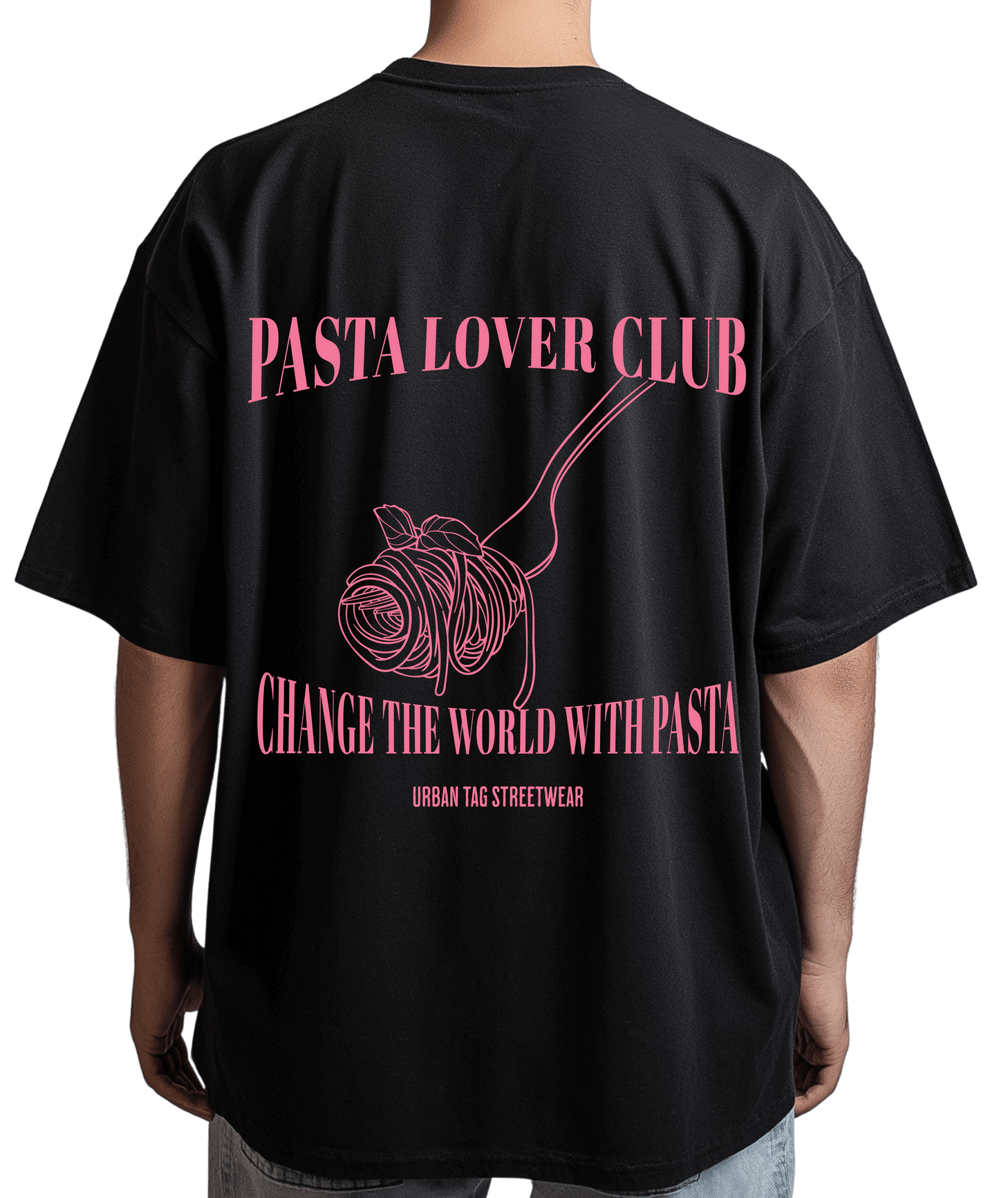 Urban Tag Oversized T-Shirt – "Pasta Lover Club"