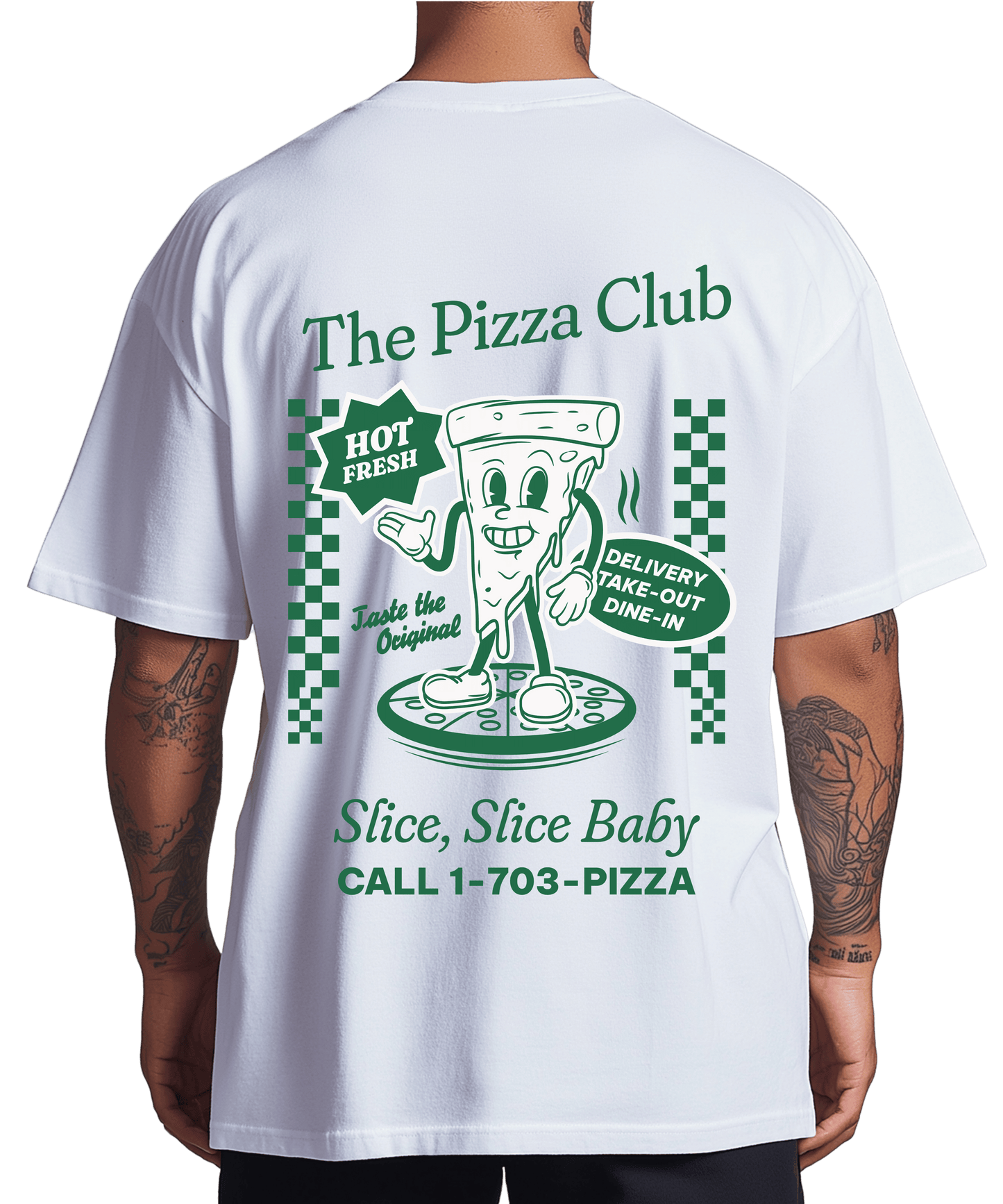 Urban Tag Oversized T-Shirt – "The Pizza Club"