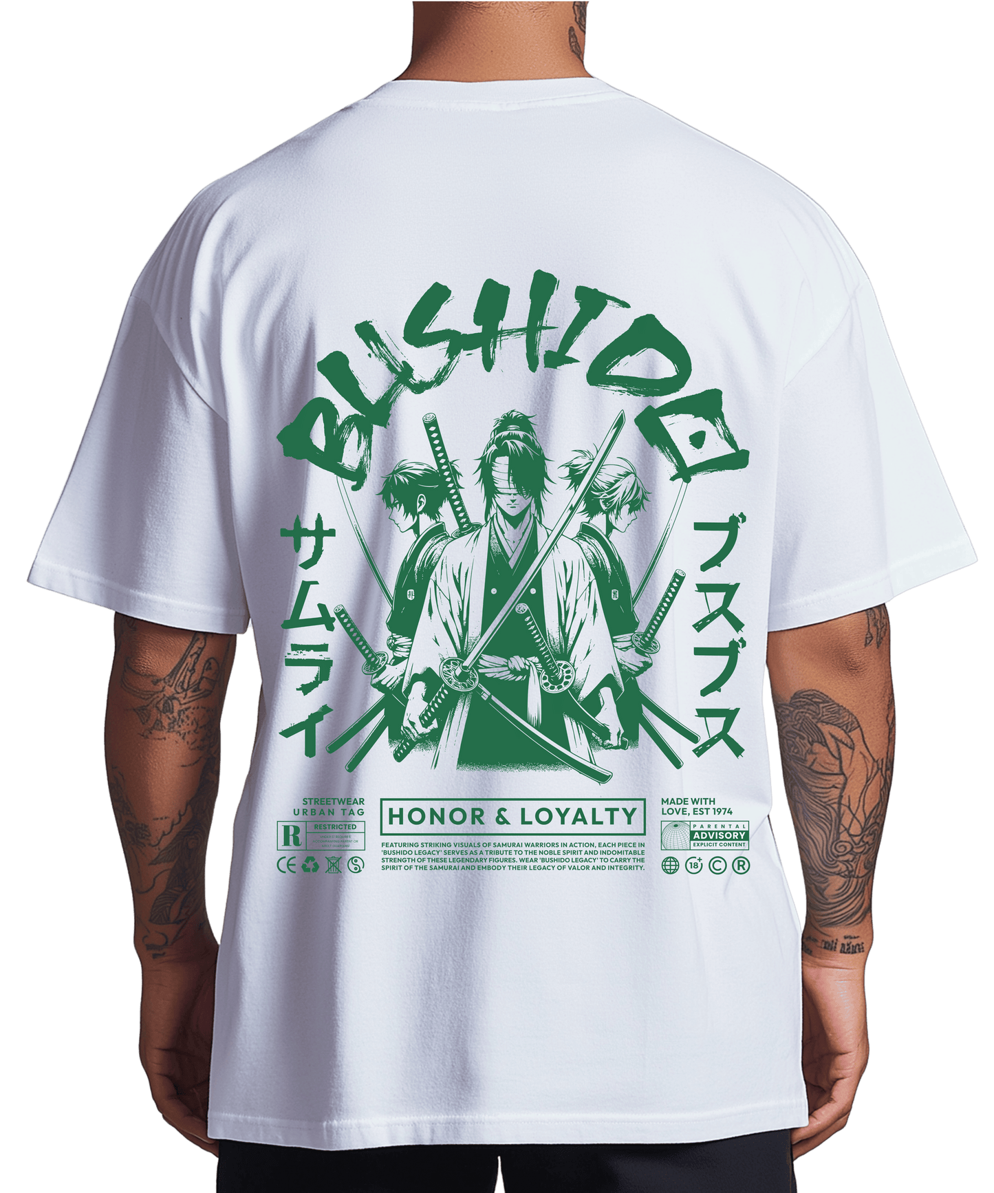 Urban Tag Oversized T-Shirt – "Bushido Samurai"