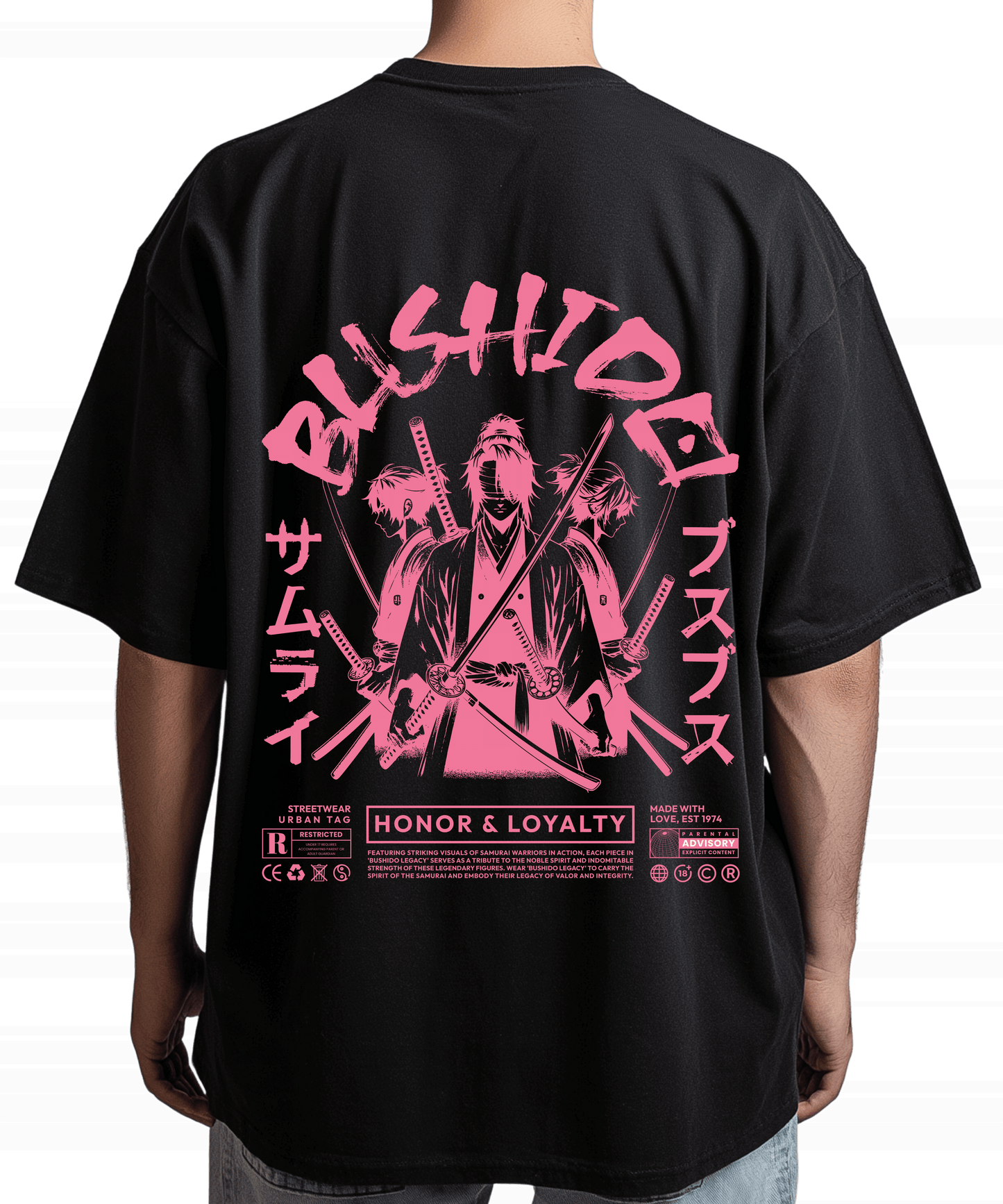 Urban Tag Oversized T-Shirt – "Bushido Samurai"