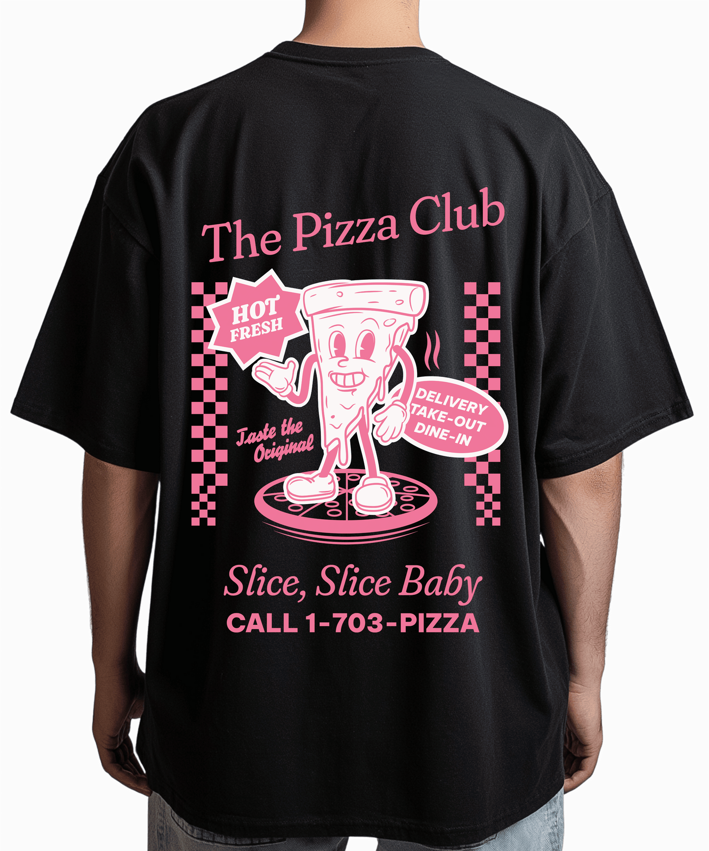 Urban Tag Oversized T-Shirt – "The Pizza Club"