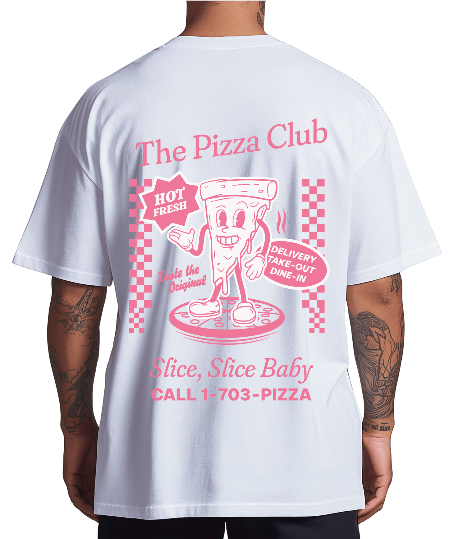 Urban Tag Oversized T-Shirt – "The Pizza Club"