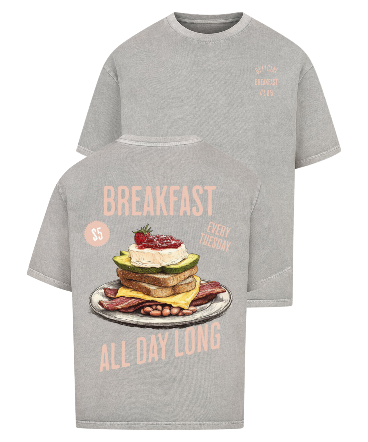 Urban Tag Oversized T-Shirt – "Breakfast - All Day Long"