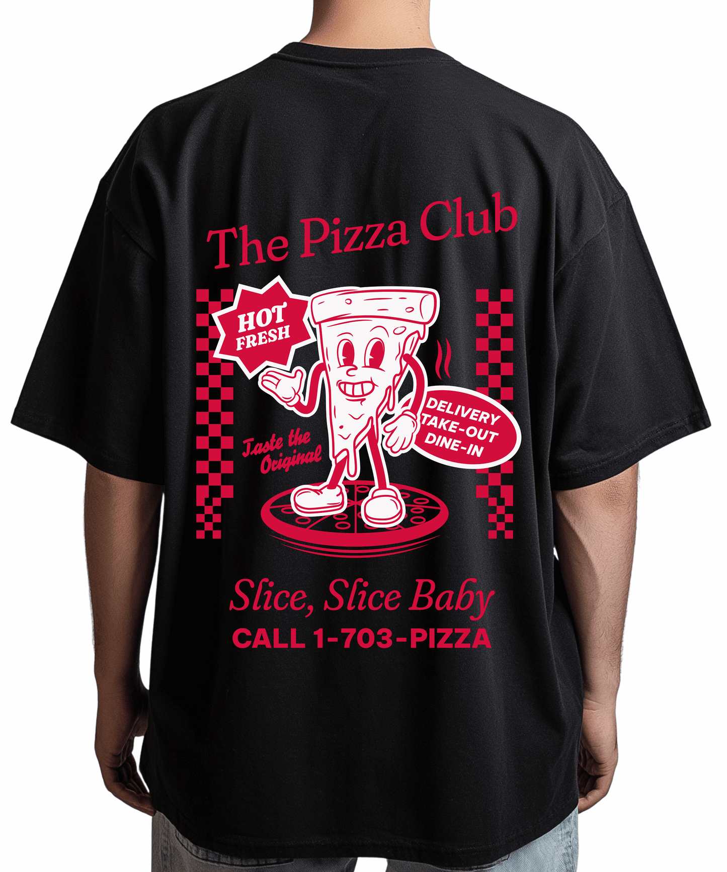 Urban Tag Oversized T-Shirt – "The Pizza Club"