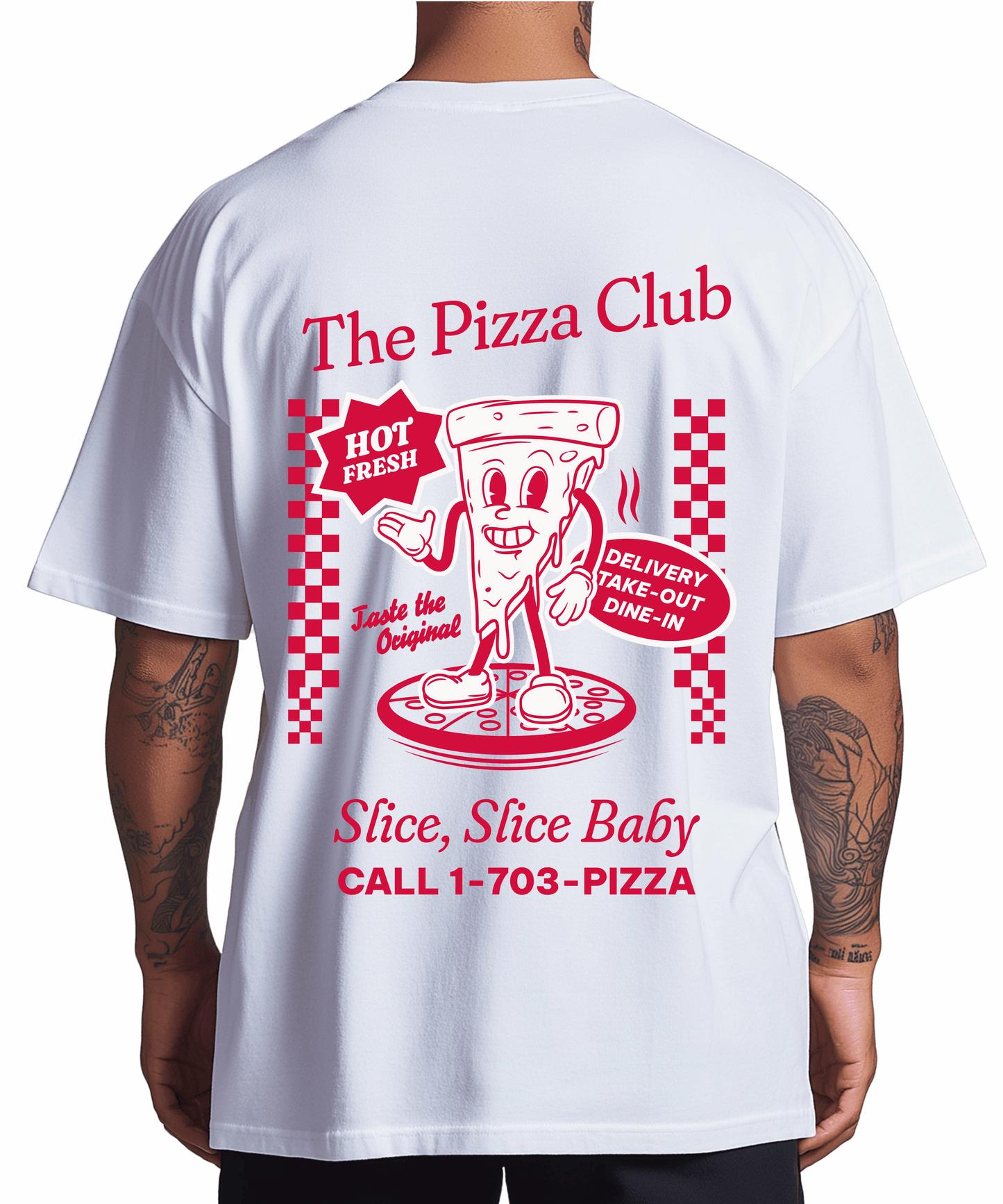 Urban Tag Oversized T-Shirt – "The Pizza Club"
