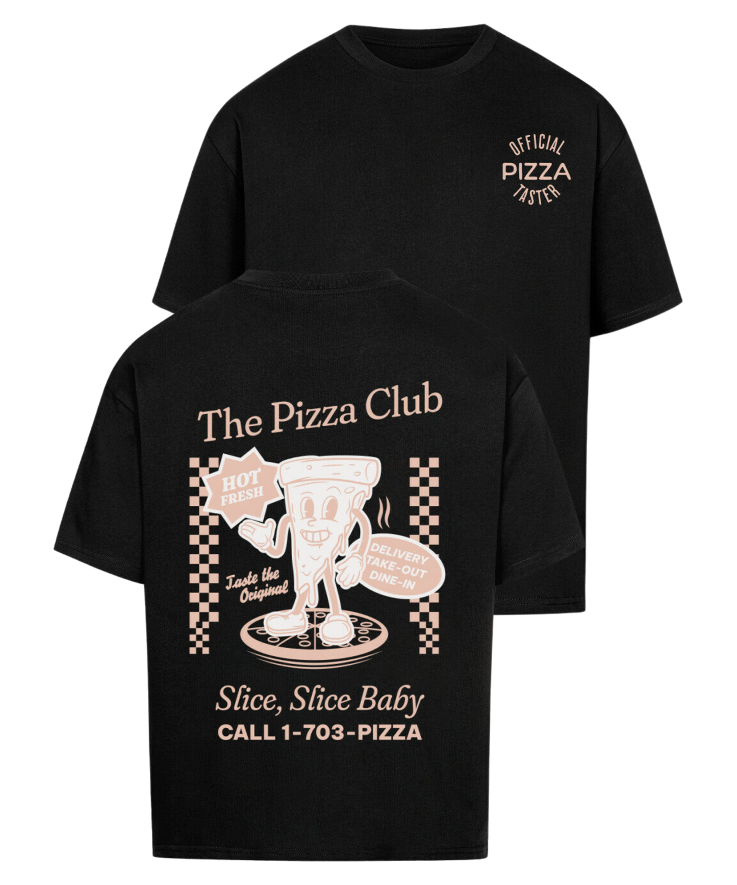 Urban Tag Oversized T-Shirt – "The Pizza Club"