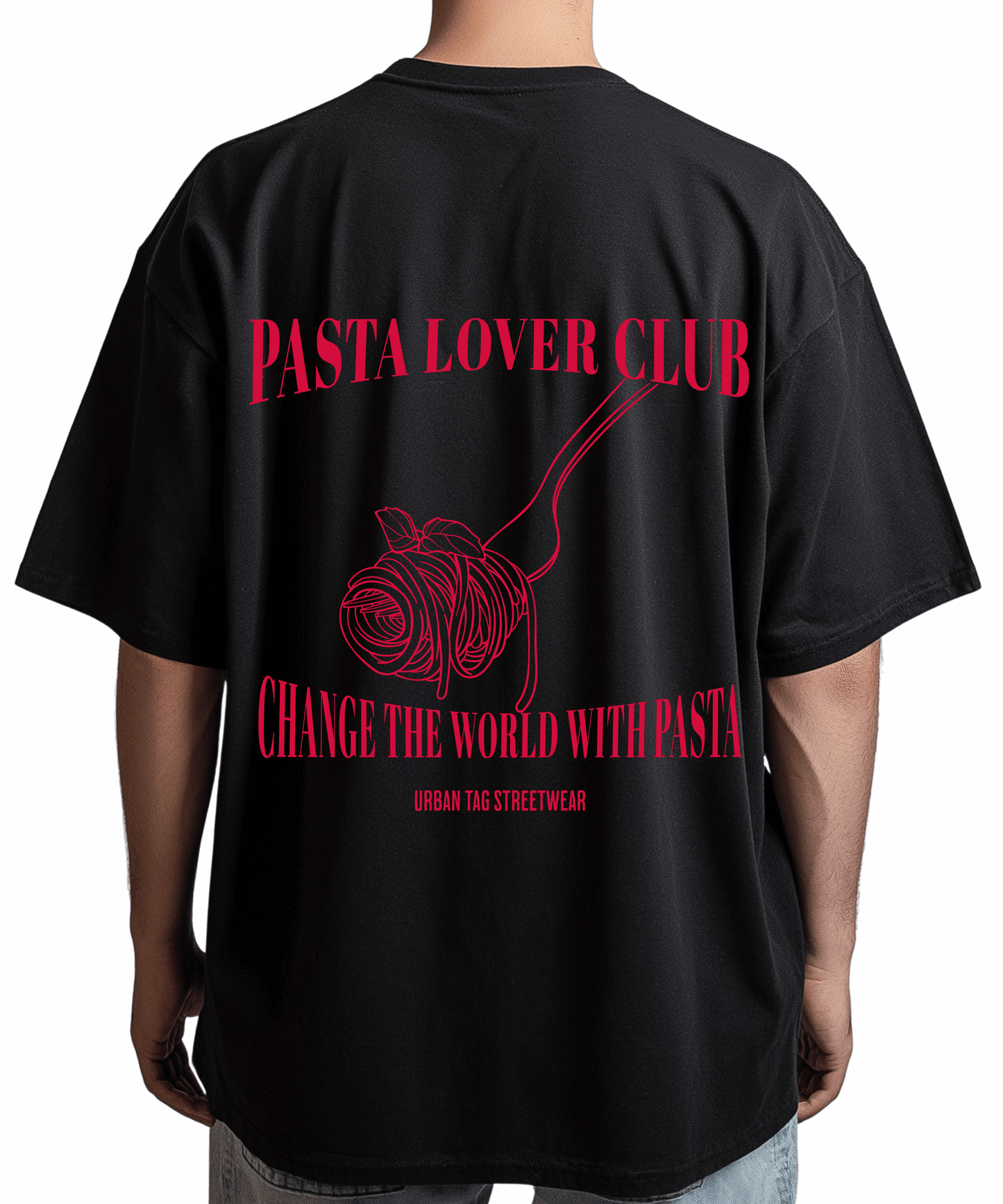 Urban Tag Oversized T-Shirt – "Pasta Lover Club"