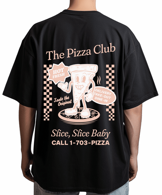Urban Tag Oversized T-Shirt – "The Pizza Club"