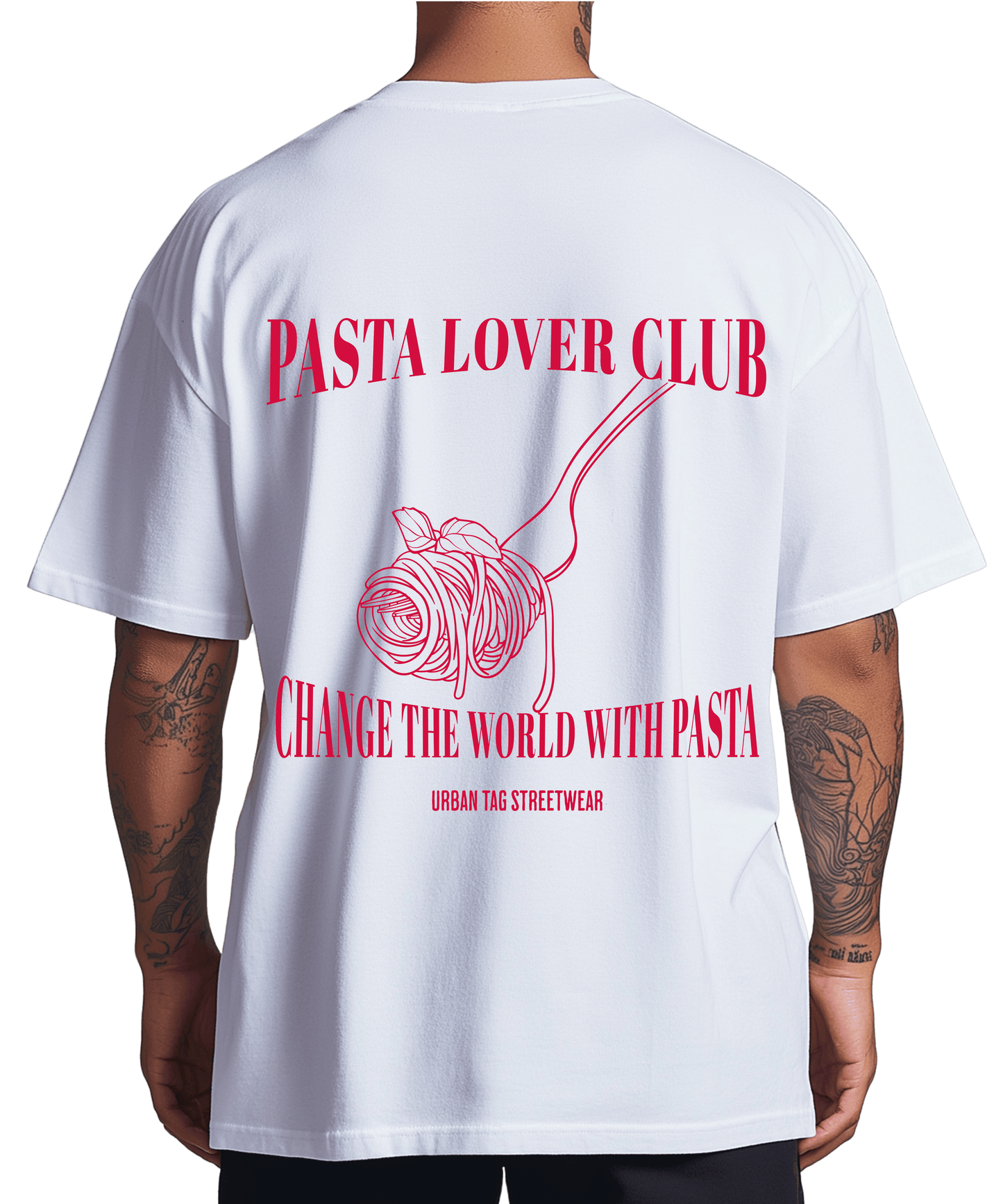Urban Tag Oversized T-Shirt – "Pasta Lover Club"