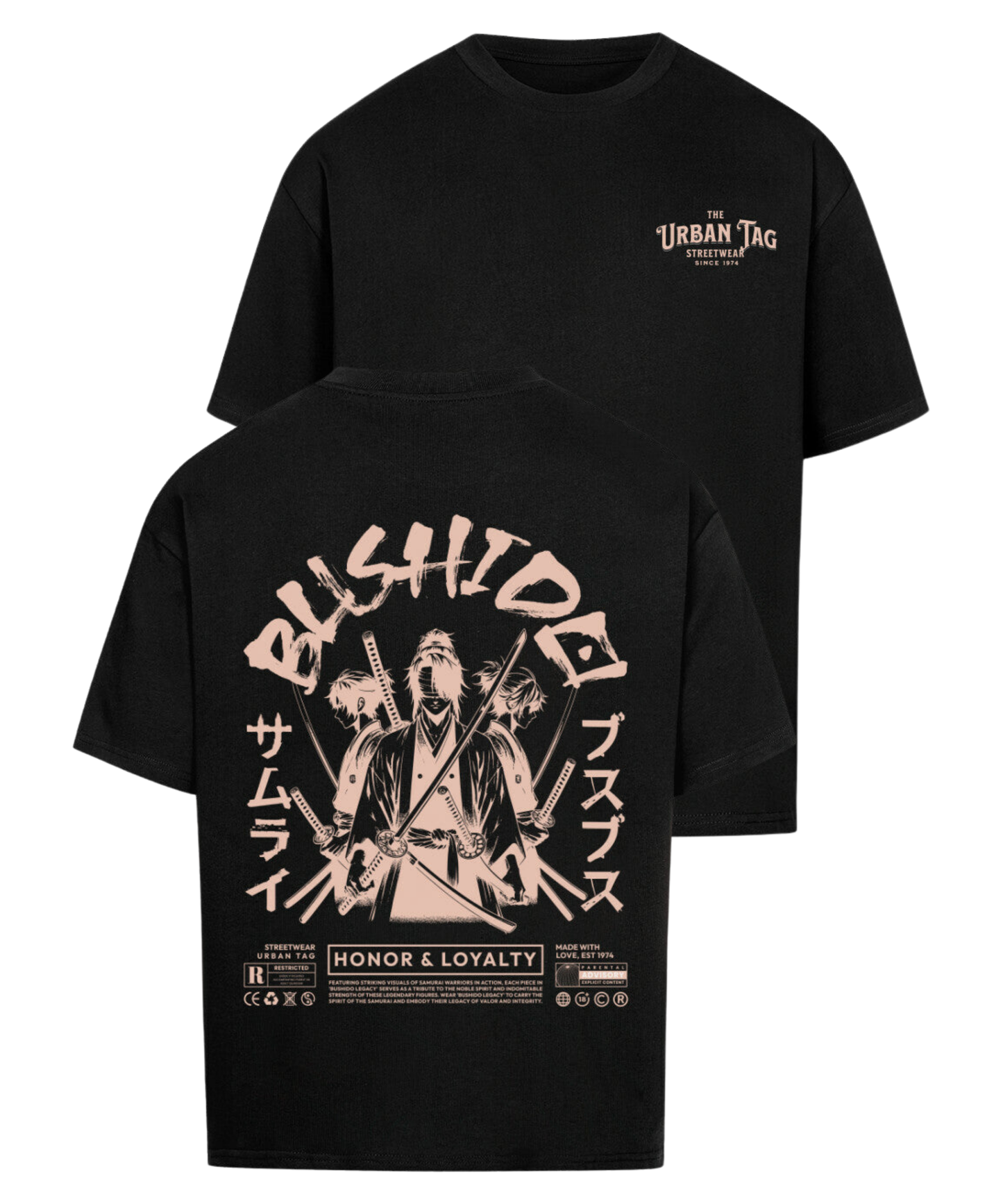 Urban Tag Oversized T-Shirt – "Bushido Samurai"