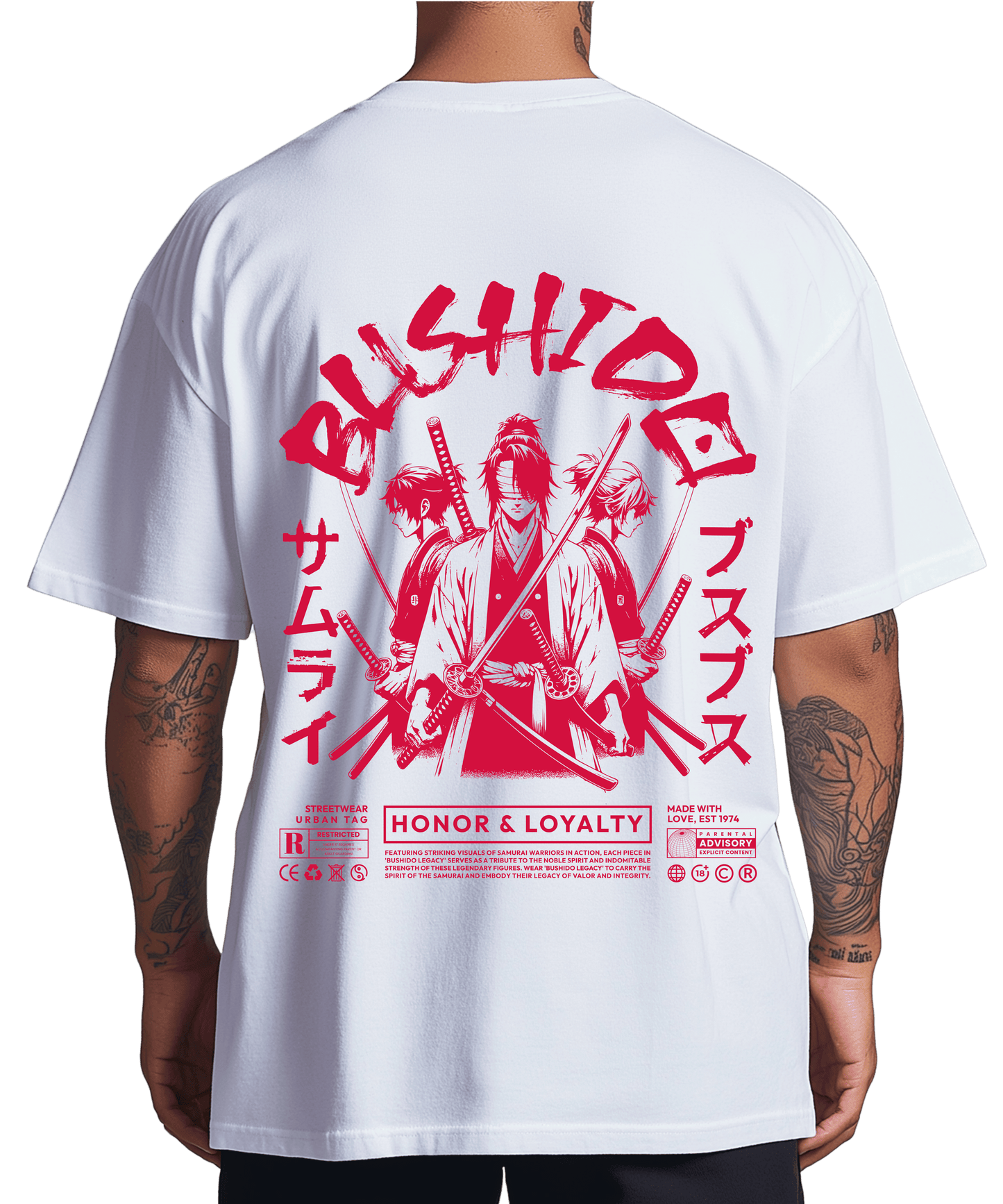Urban Tag Oversized T-Shirt – "Bushido Samurai"