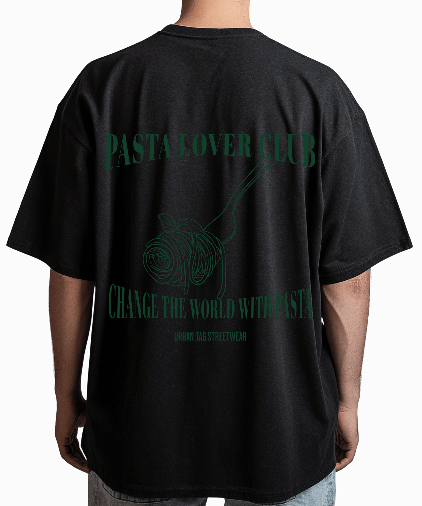 Urban Tag Oversized T-Shirt – "Pasta Lover Club"