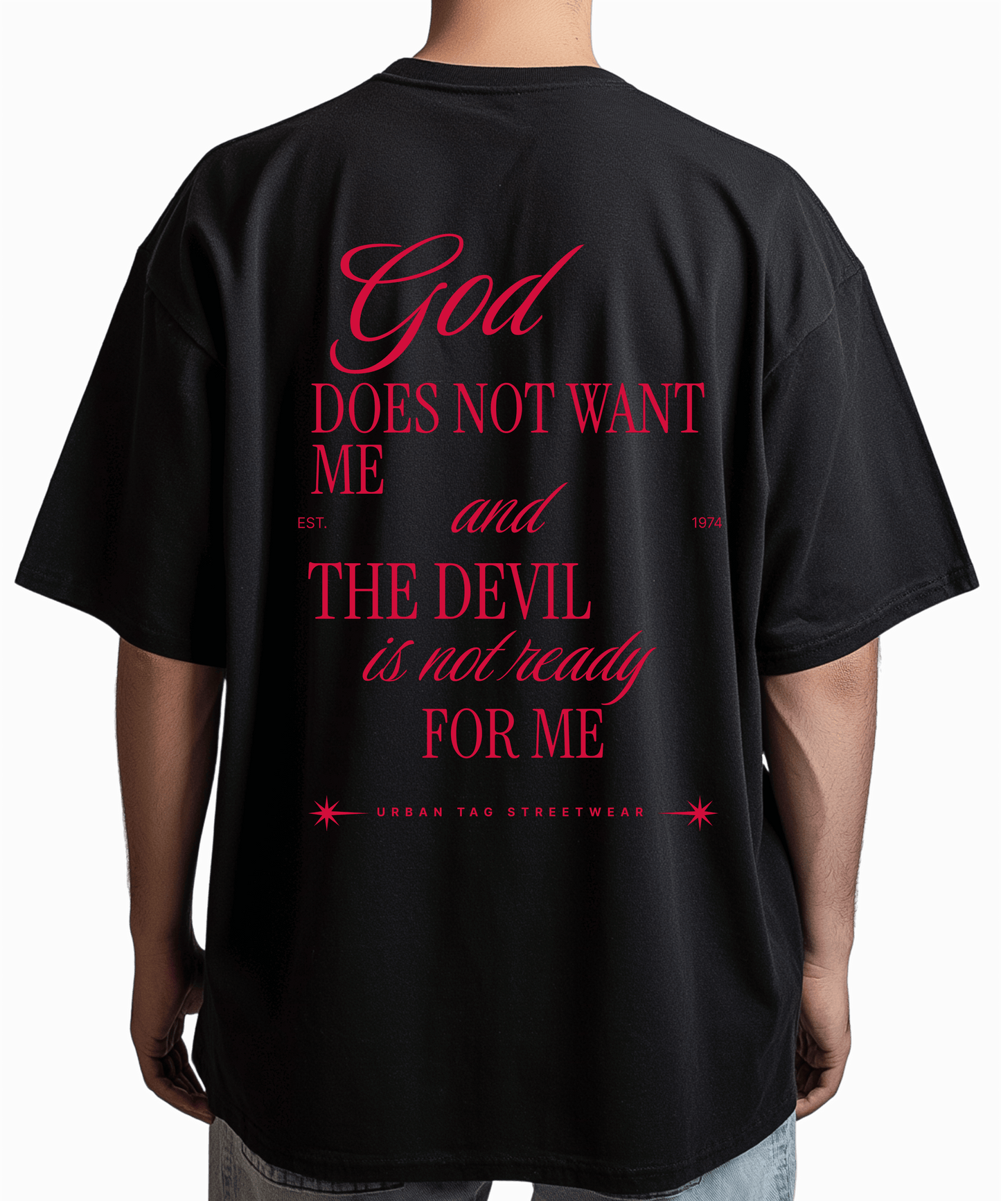 Urban Tag Oversized T-Shirt – "God & Devil"