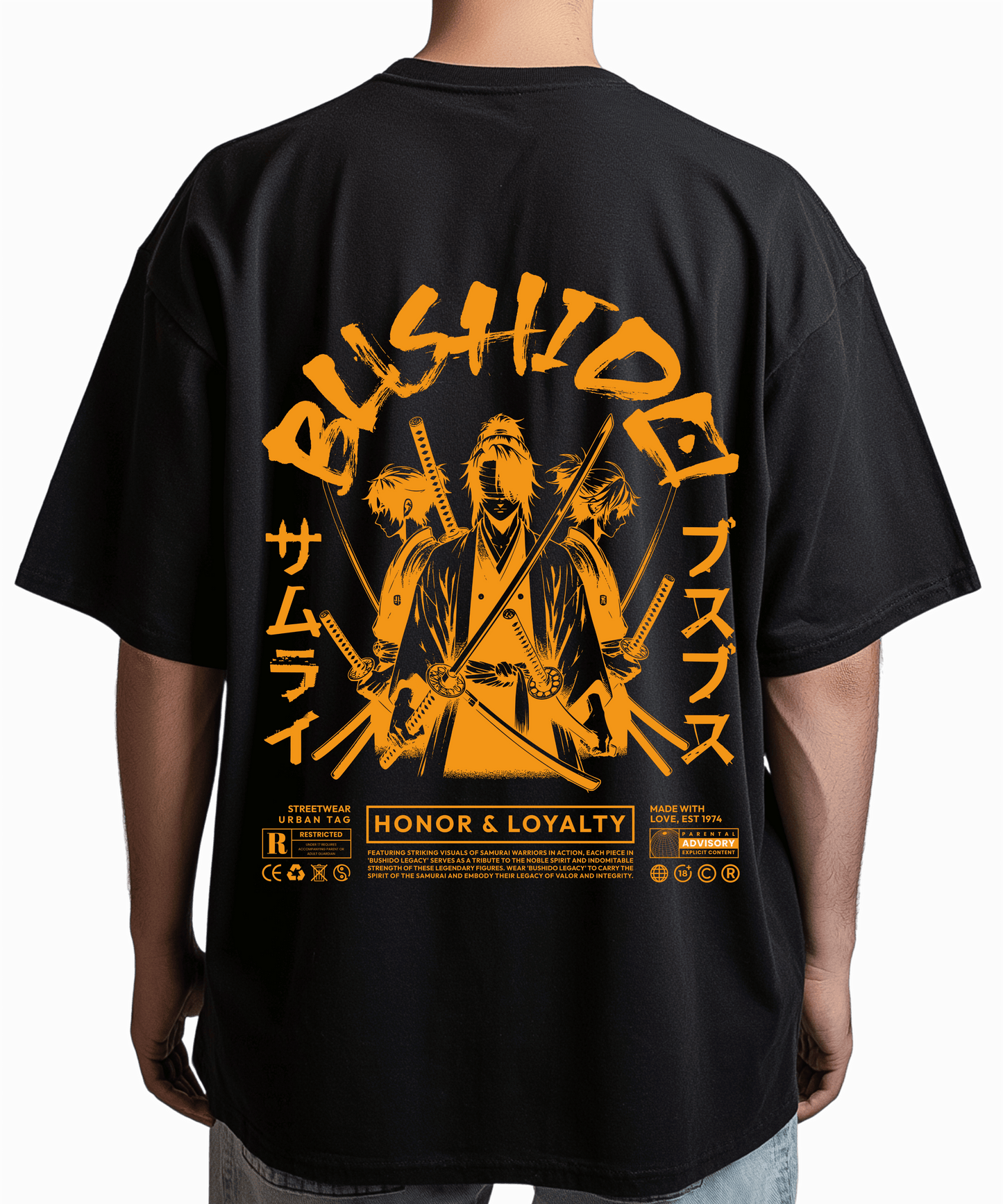 Urban Tag Oversized T-Shirt – "Bushido Samurai"