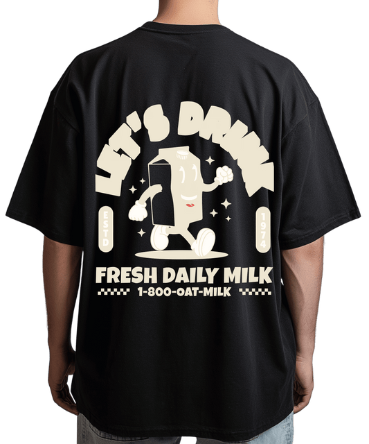 Urban Tag Oversized T-Shirt – "Fresh Daily Milk"
