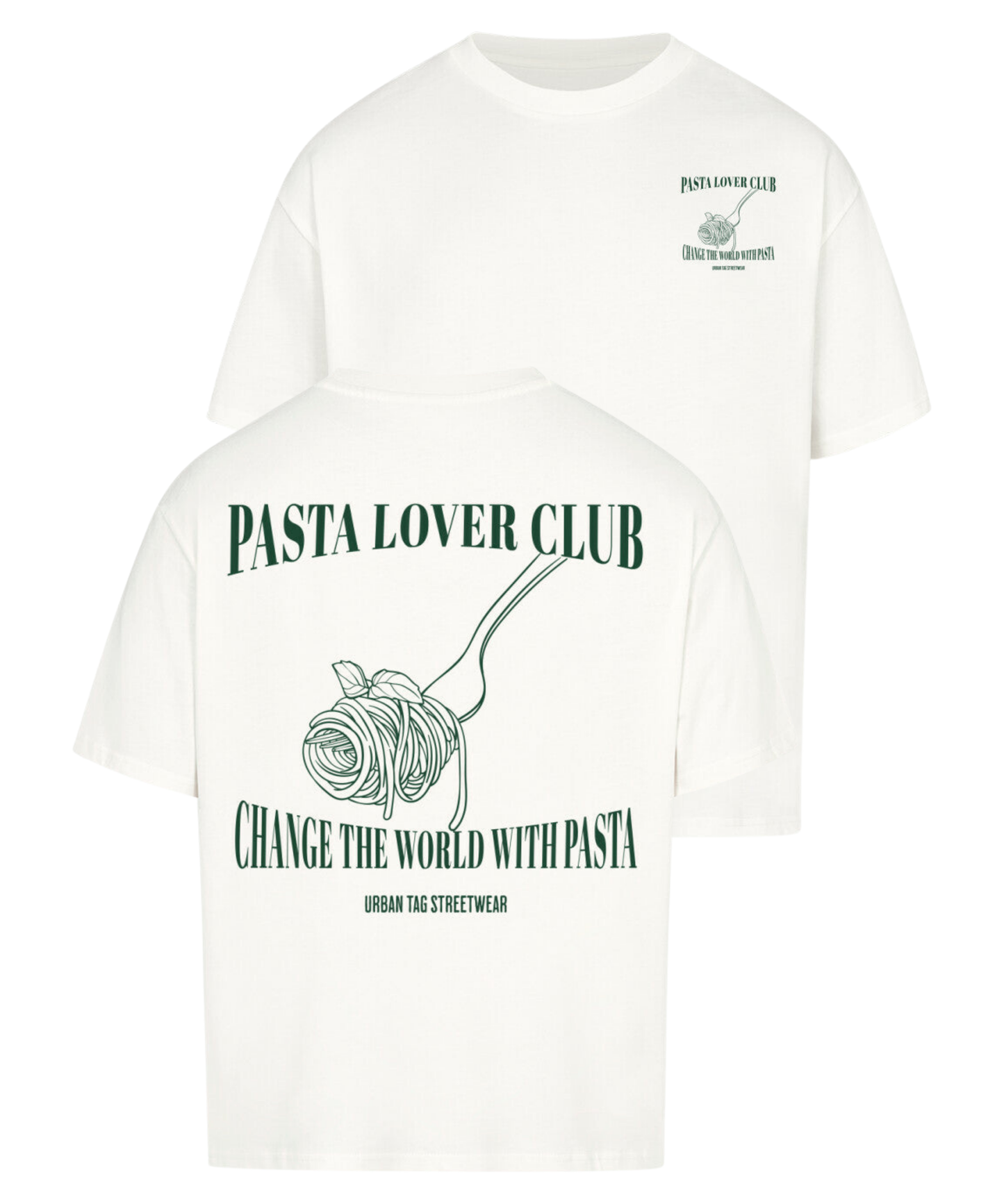 Urban Tag Oversized T-Shirt – "Pasta Lover Club"