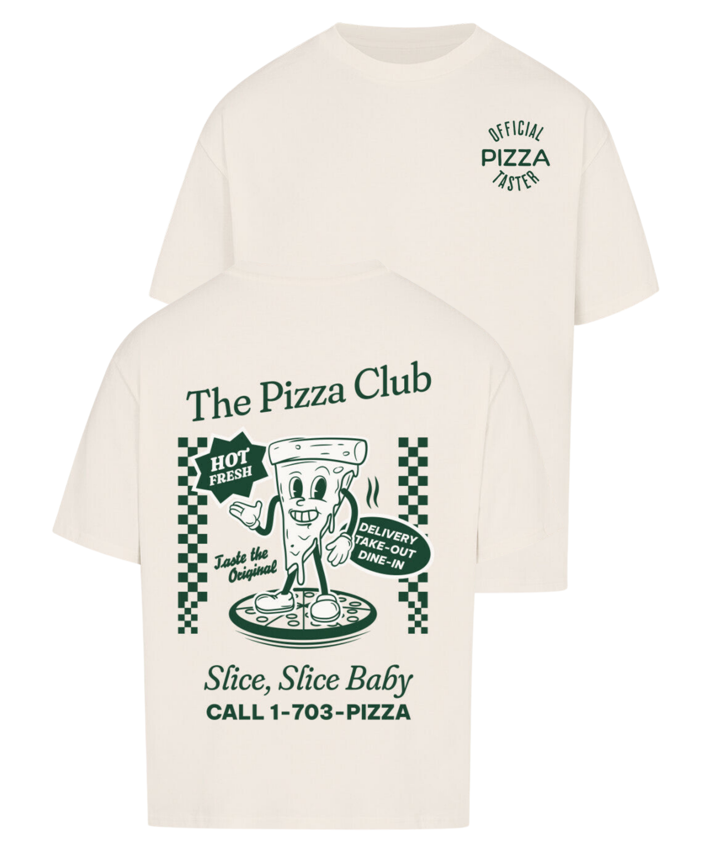 Urban Tag Oversized T-Shirt – "The Pizza Club"