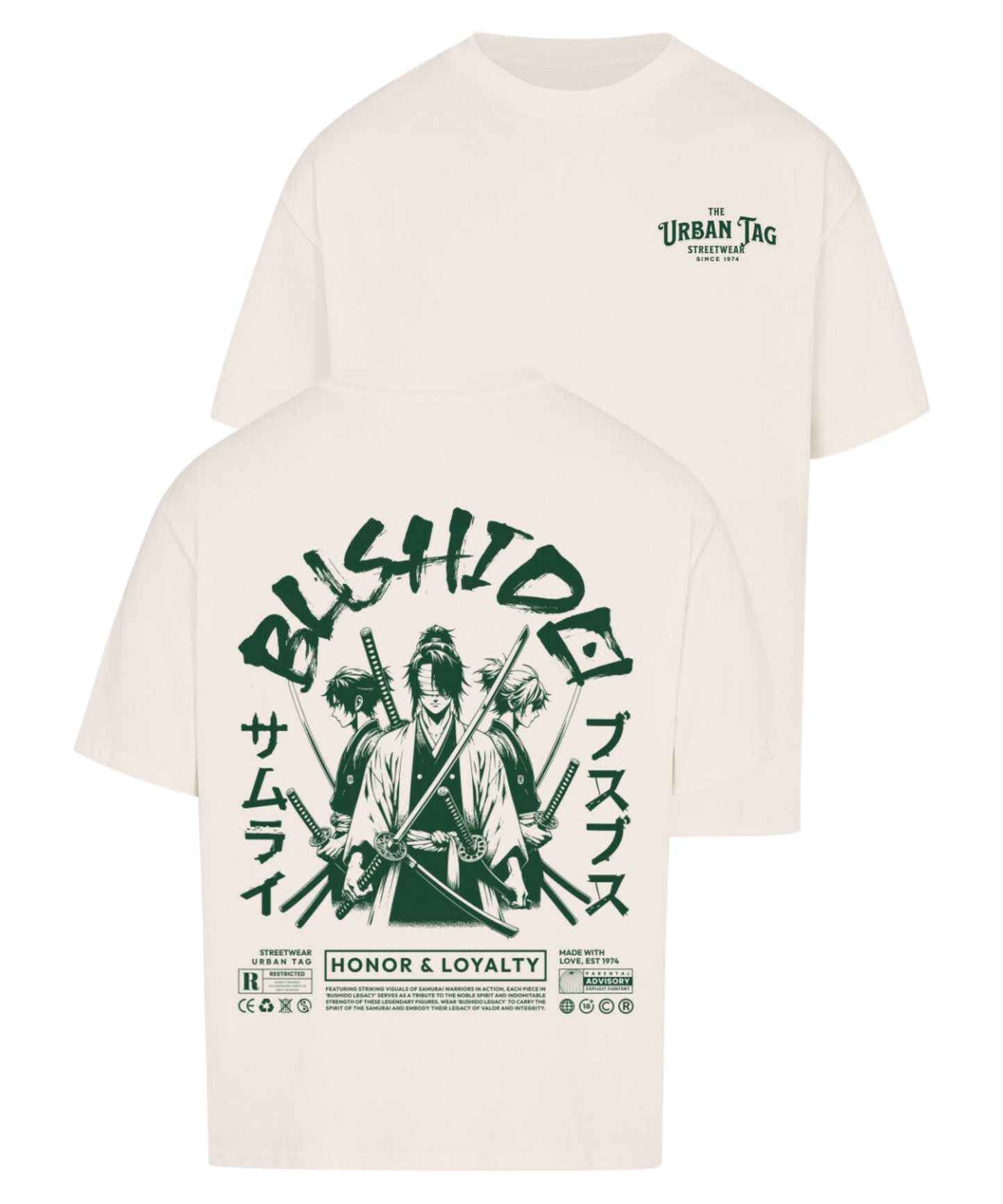 Urban Tag Oversized T-Shirt – "Bushido Samurai"