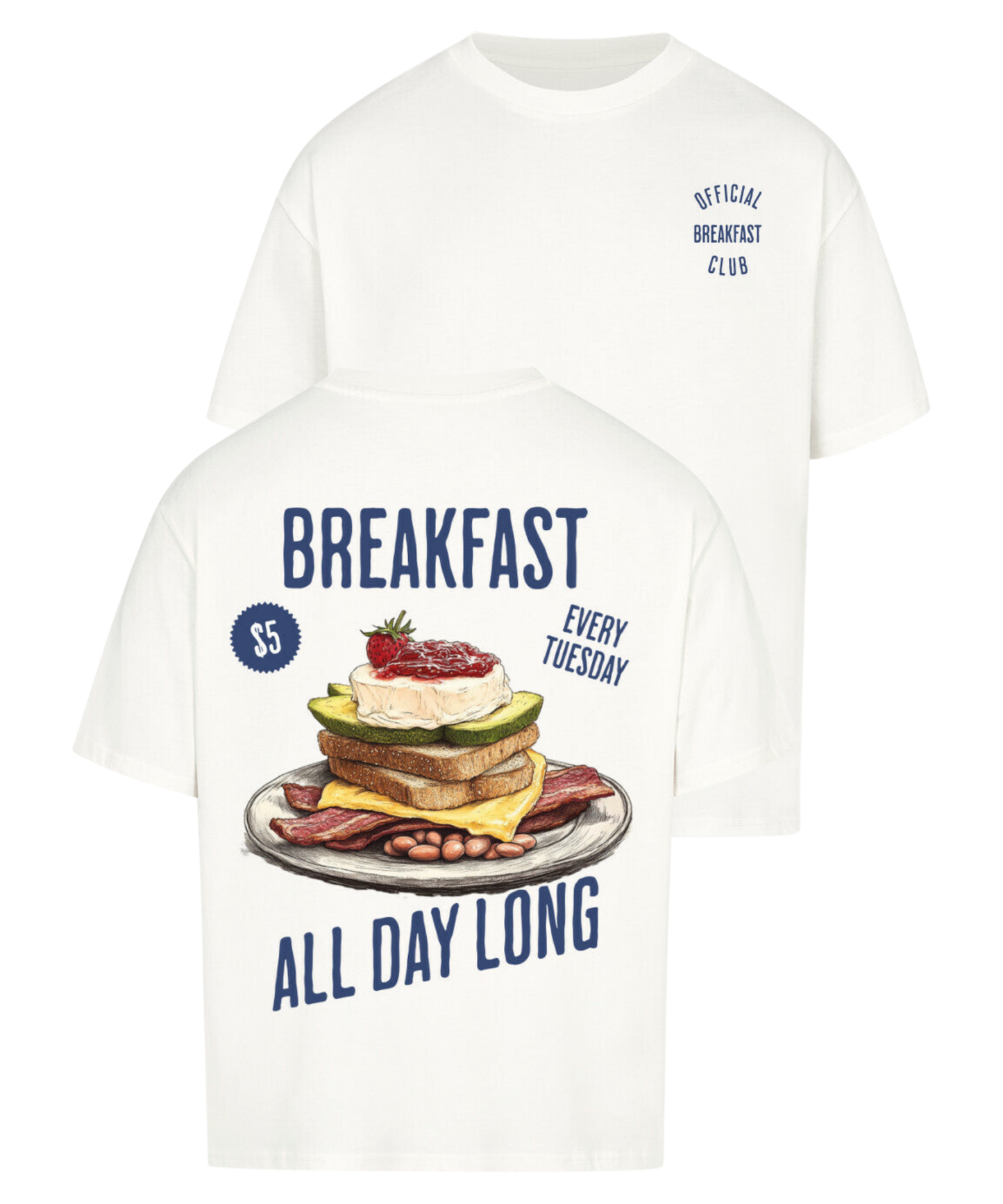 Urban Tag Oversized T-Shirt – "Breakfast - All Day Long"