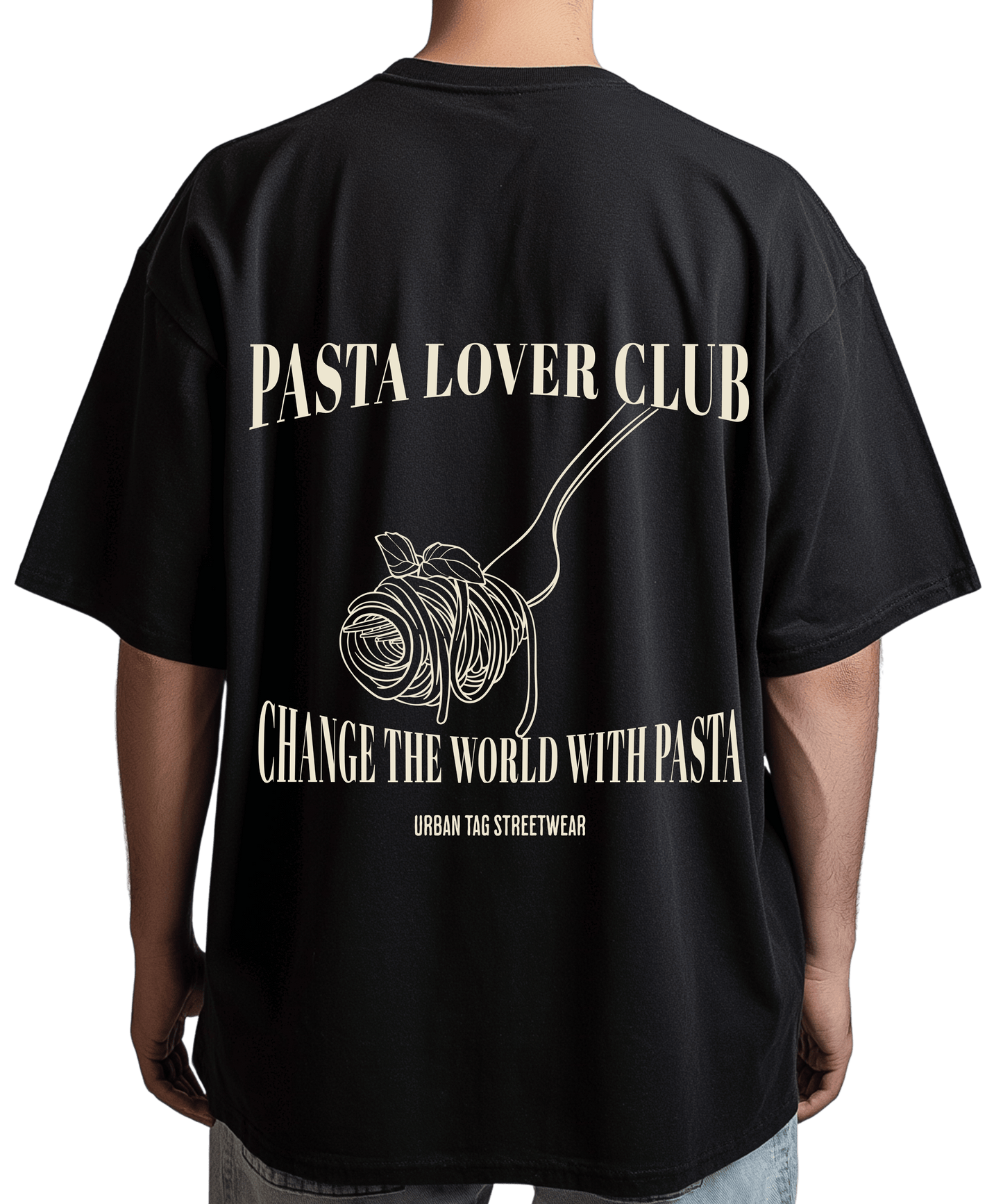 Urban Tag Oversized T-Shirt – "Pasta Lover Club"