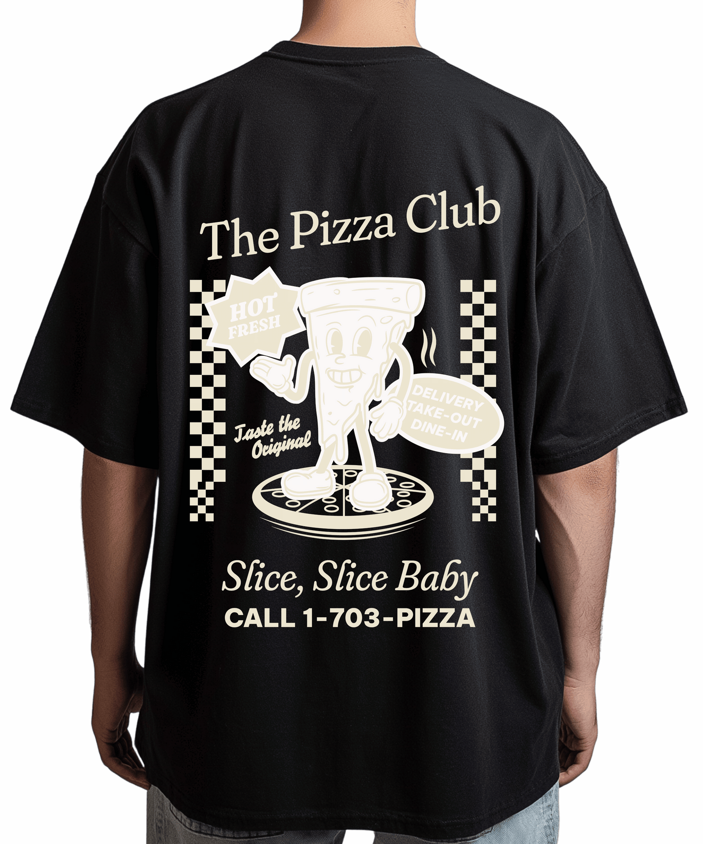 Urban Tag Oversized T-Shirt – "The Pizza Club"