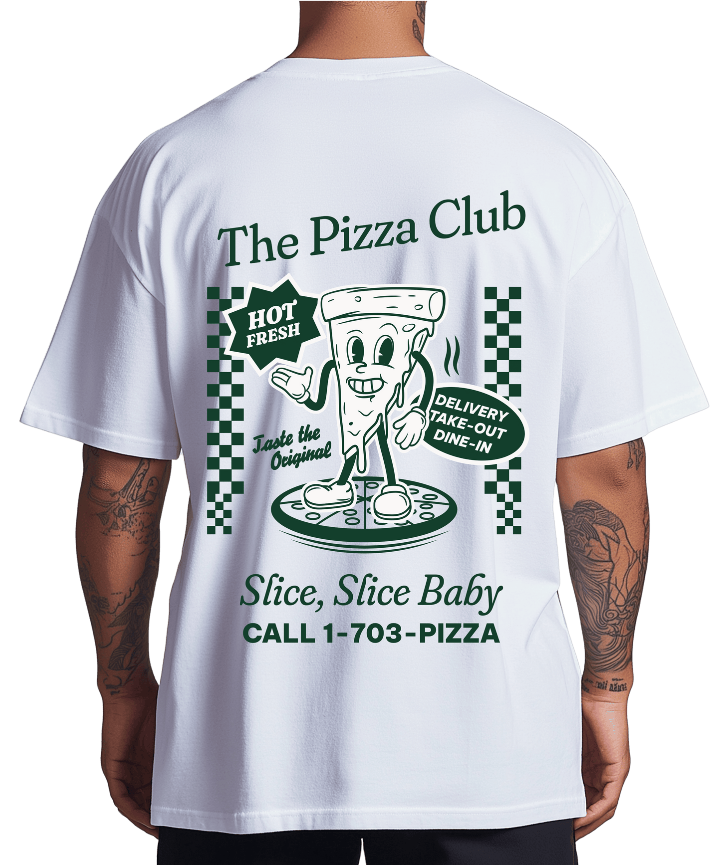 Urban Tag Oversized T-Shirt – "The Pizza Club"