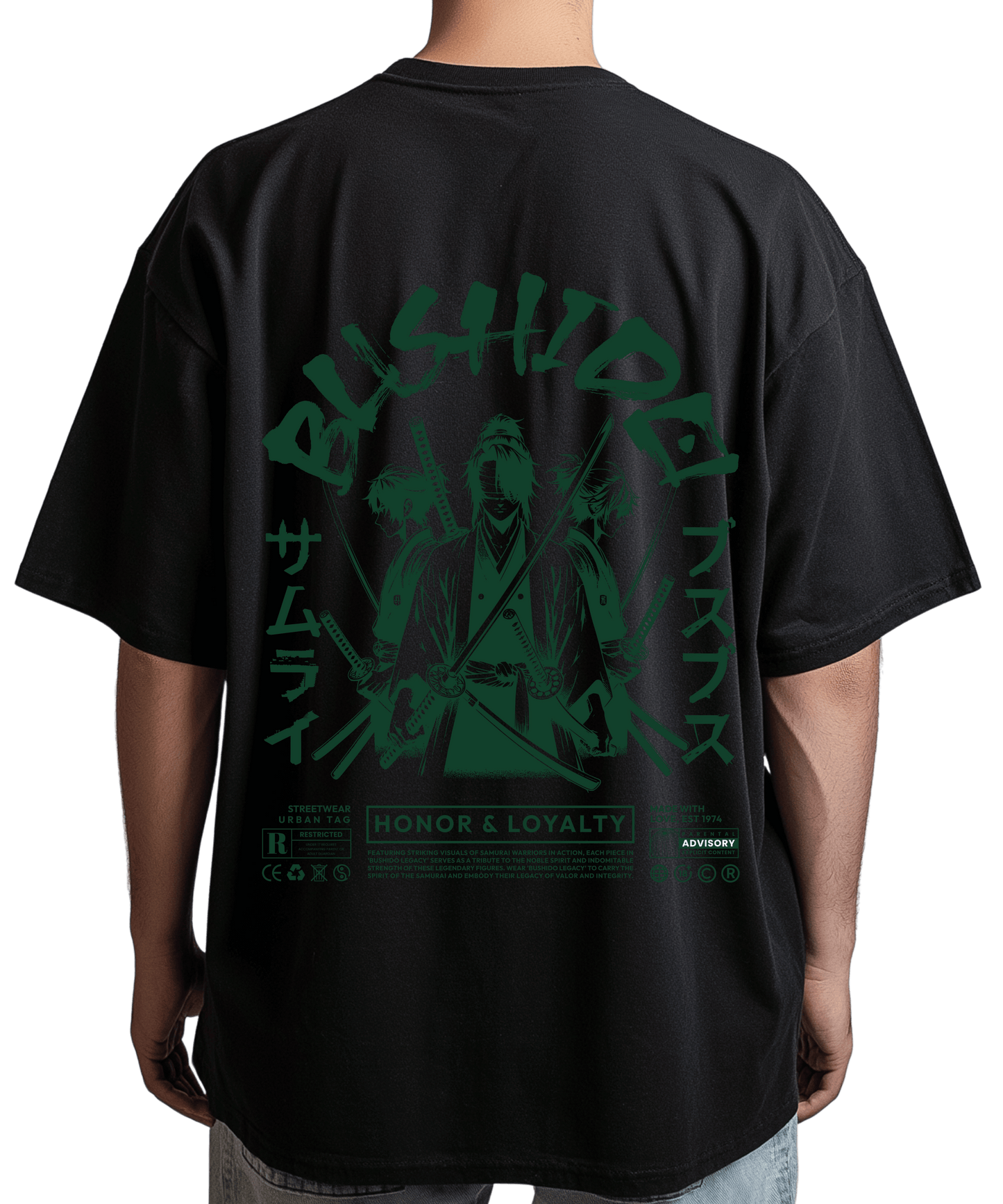 Urban Tag Oversized T-Shirt – "Bushido Samurai"