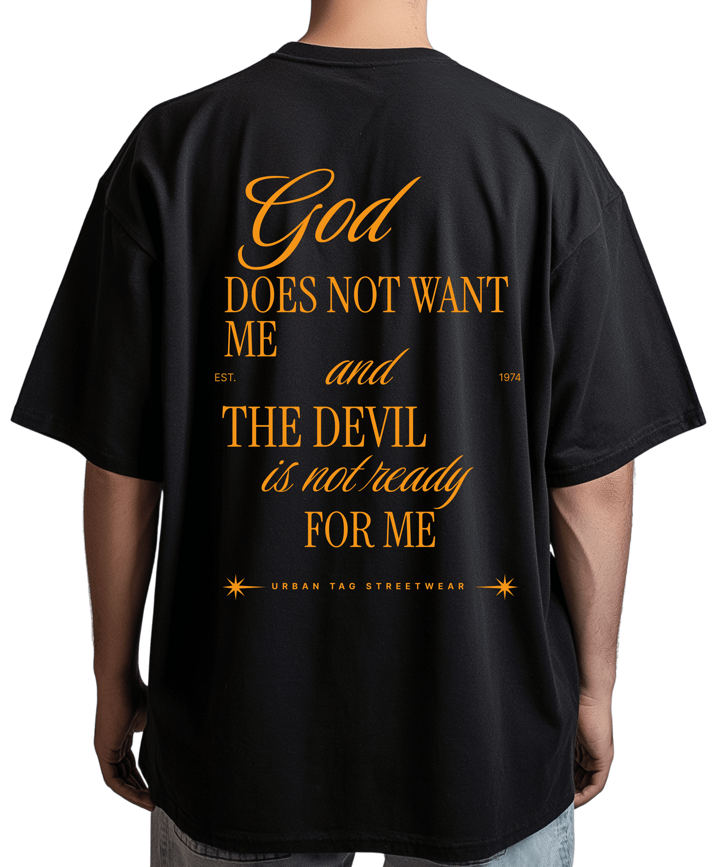Urban Tag Oversized T-Shirt – "God & Devil"