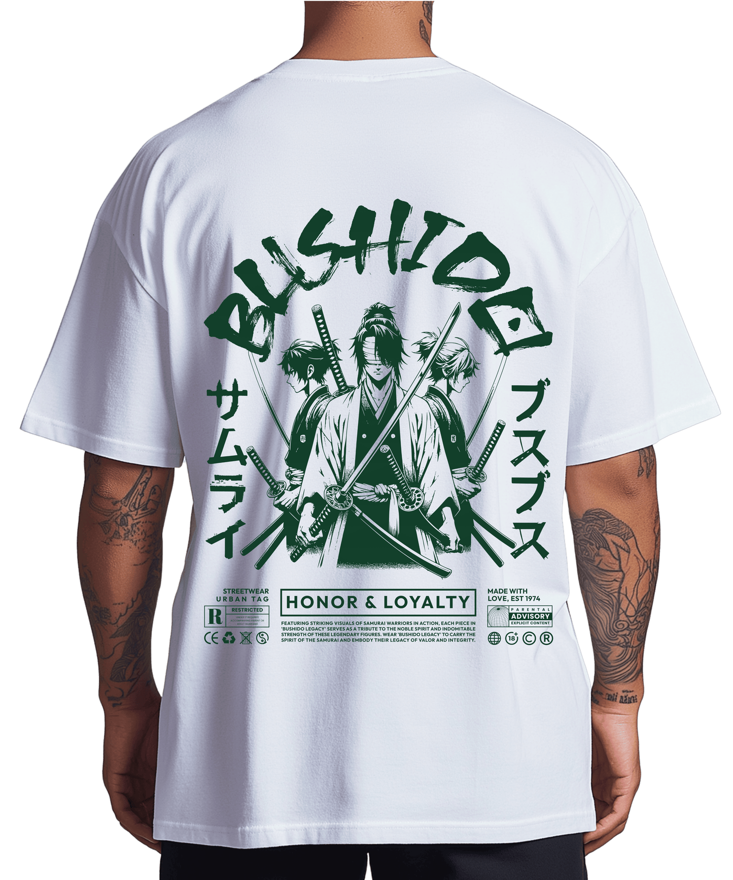 Urban Tag Oversized T-Shirt – "Bushido Samurai"