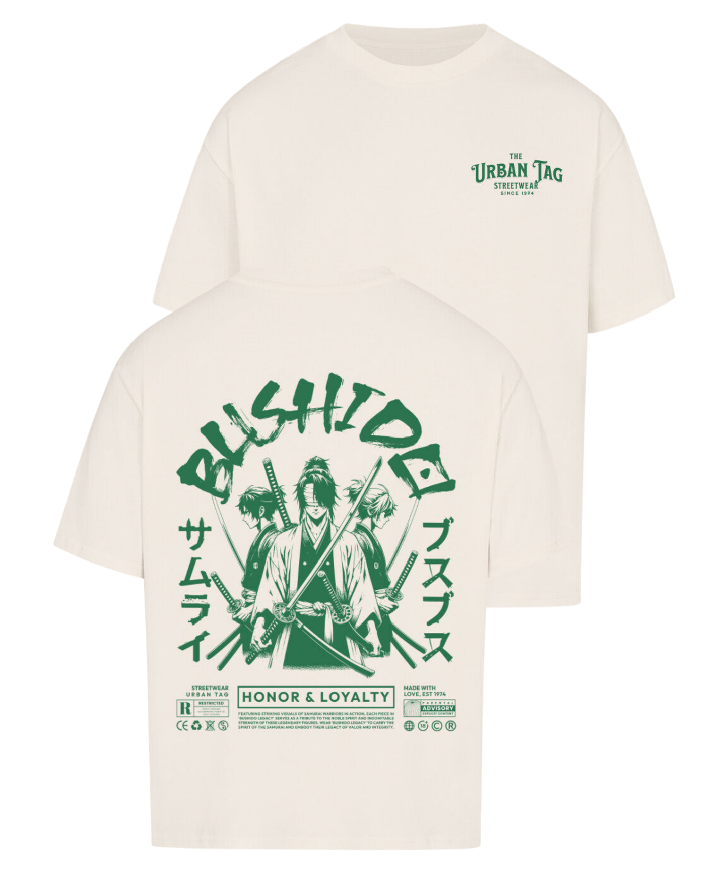 Urban Tag Oversized T-Shirt – "Bushido Samurai"