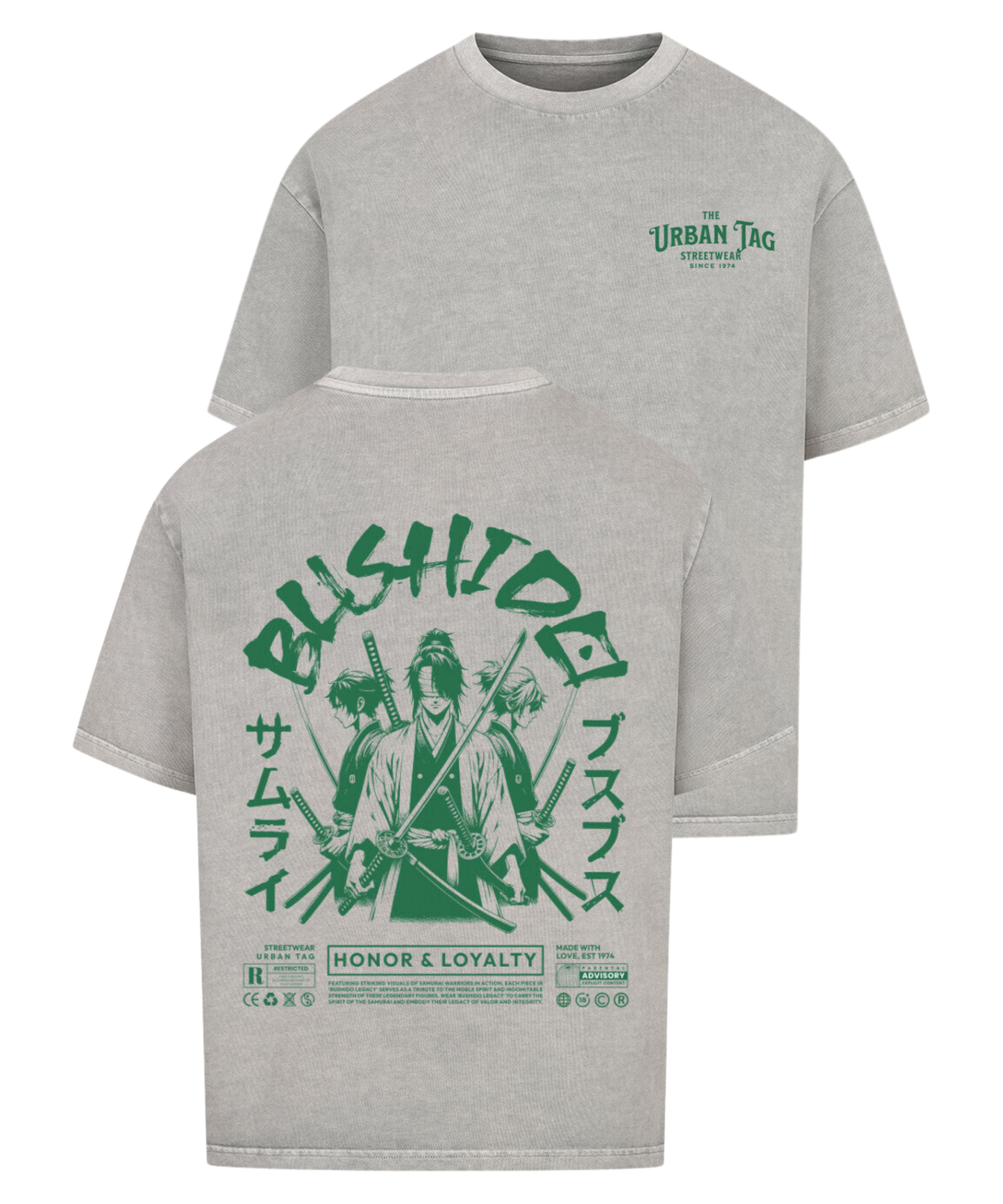 Urban Tag Oversized T-Shirt – "Bushido Samurai"