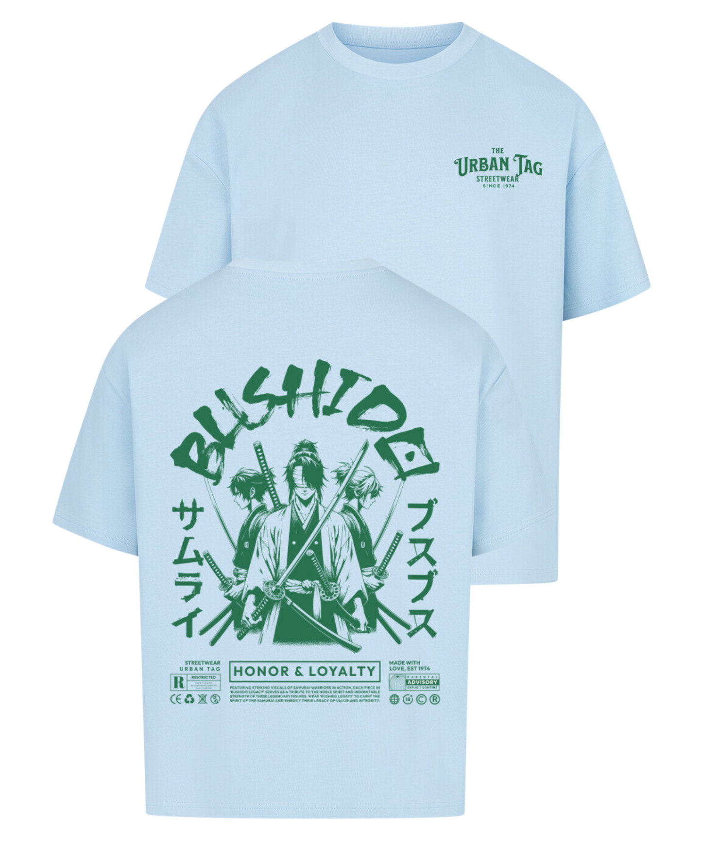 Urban Tag Oversized T-Shirt – "Bushido Samurai"
