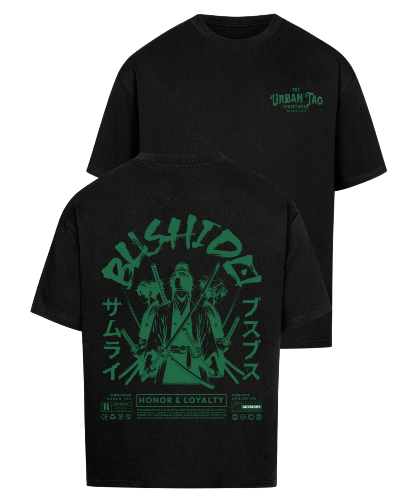 Urban Tag Oversized T-Shirt – "Bushido Samurai"
