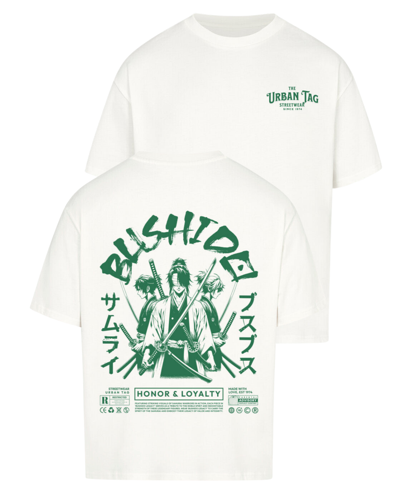 Urban Tag Oversized T-Shirt – "Bushido Samurai"