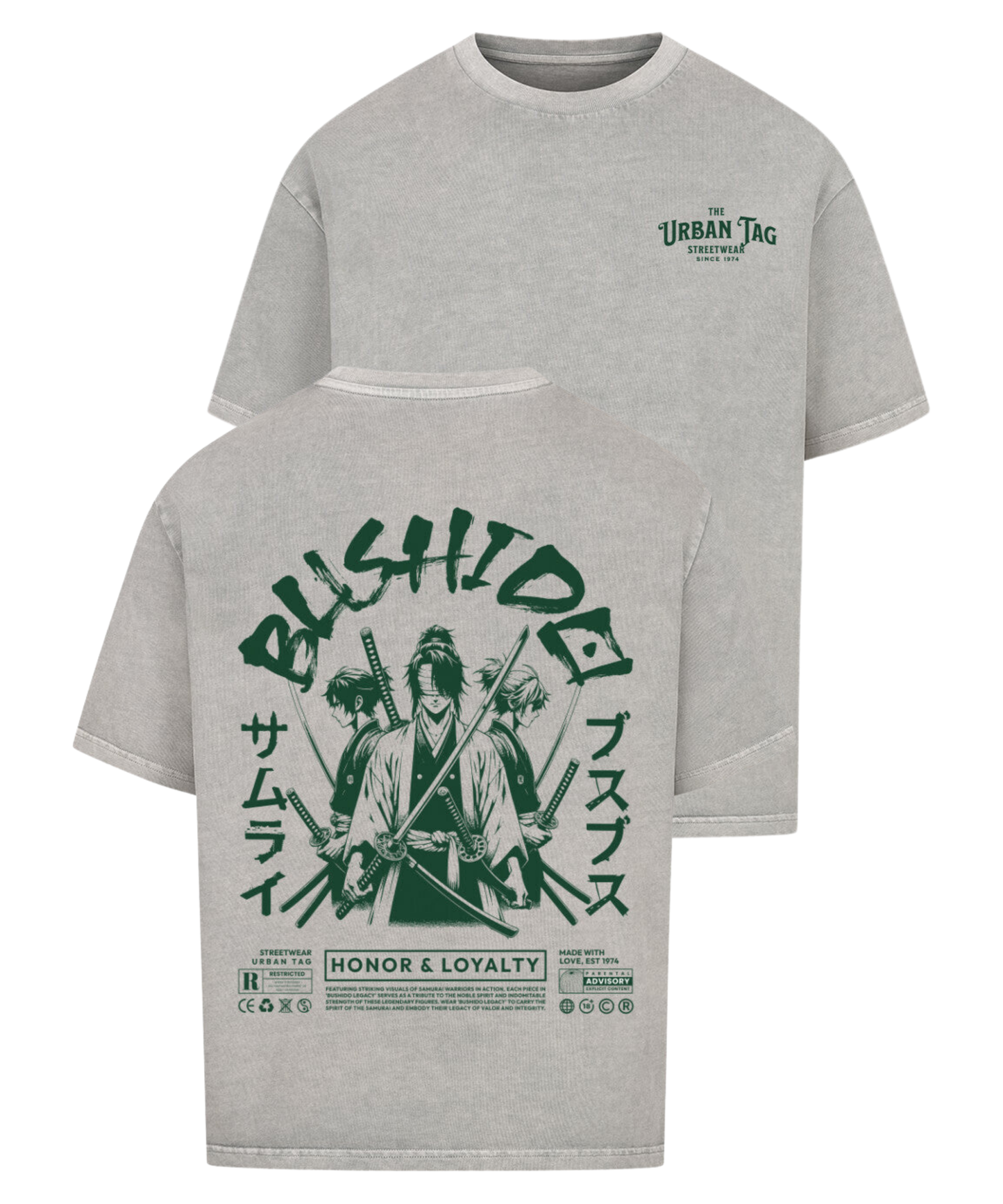 Urban Tag Oversized T-Shirt – "Bushido Samurai"