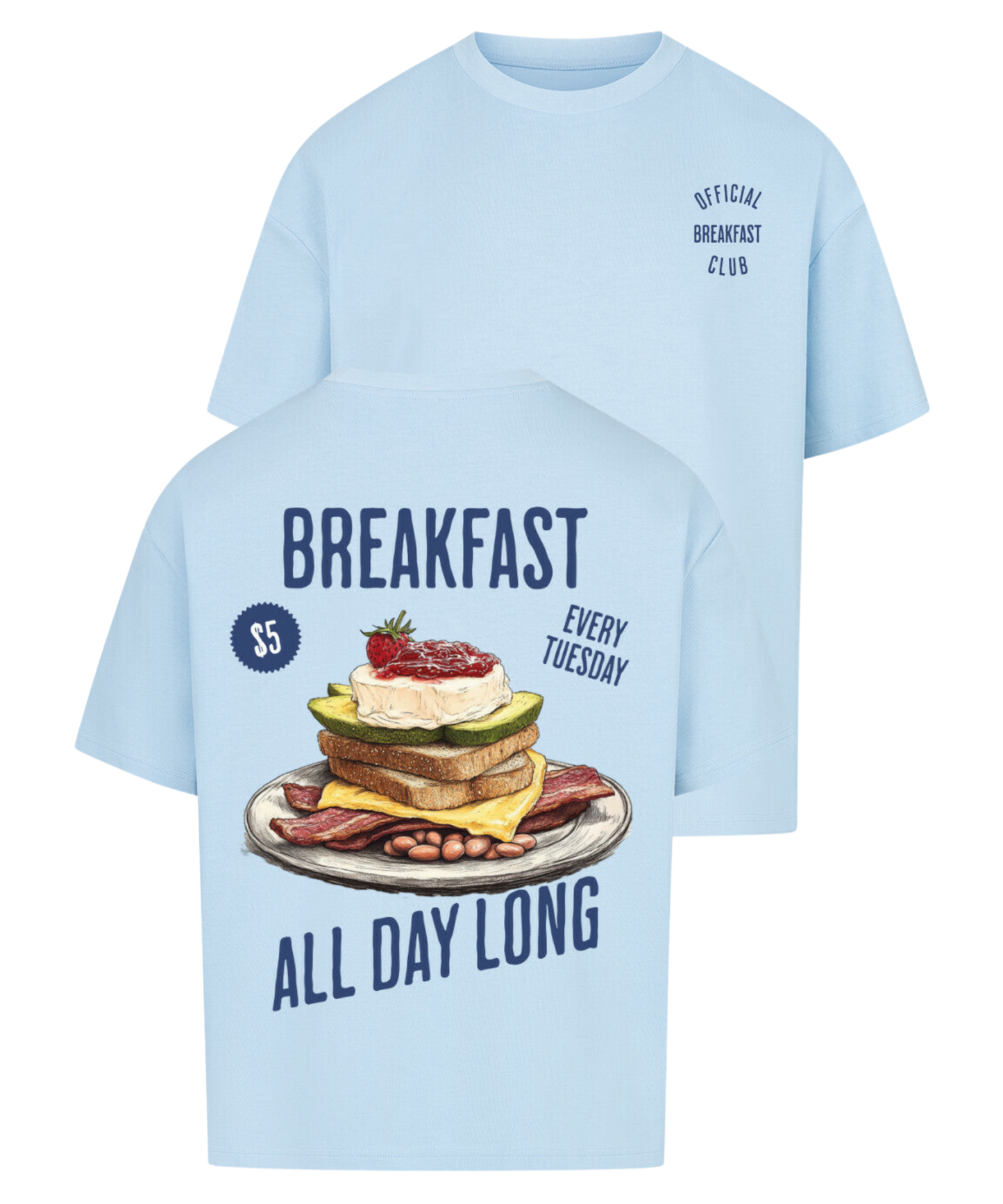 Urban Tag Oversized T-Shirt – "Breakfast - All Day Long"