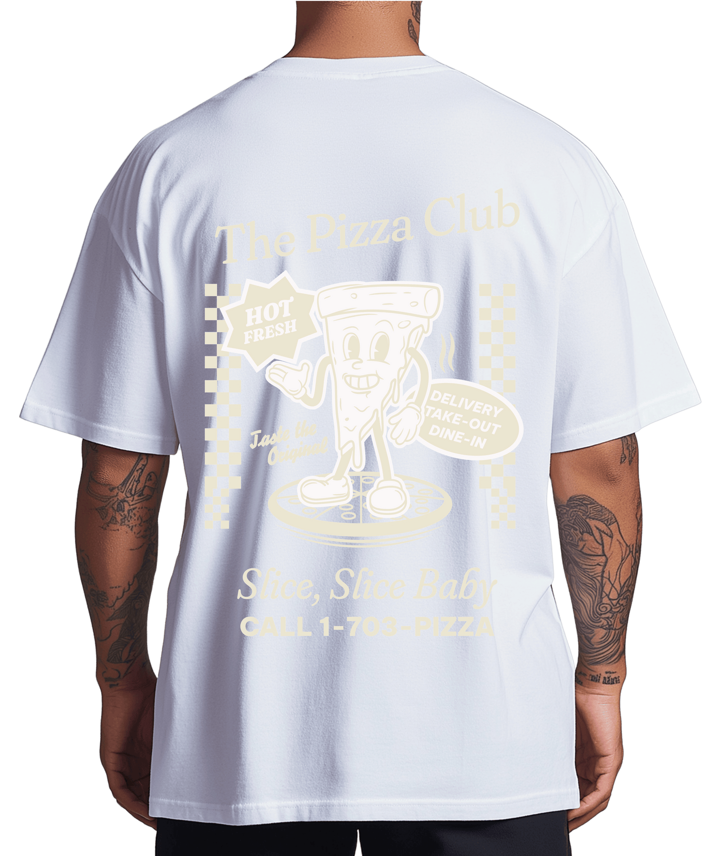 Urban Tag Oversized T-Shirt – "The Pizza Club"