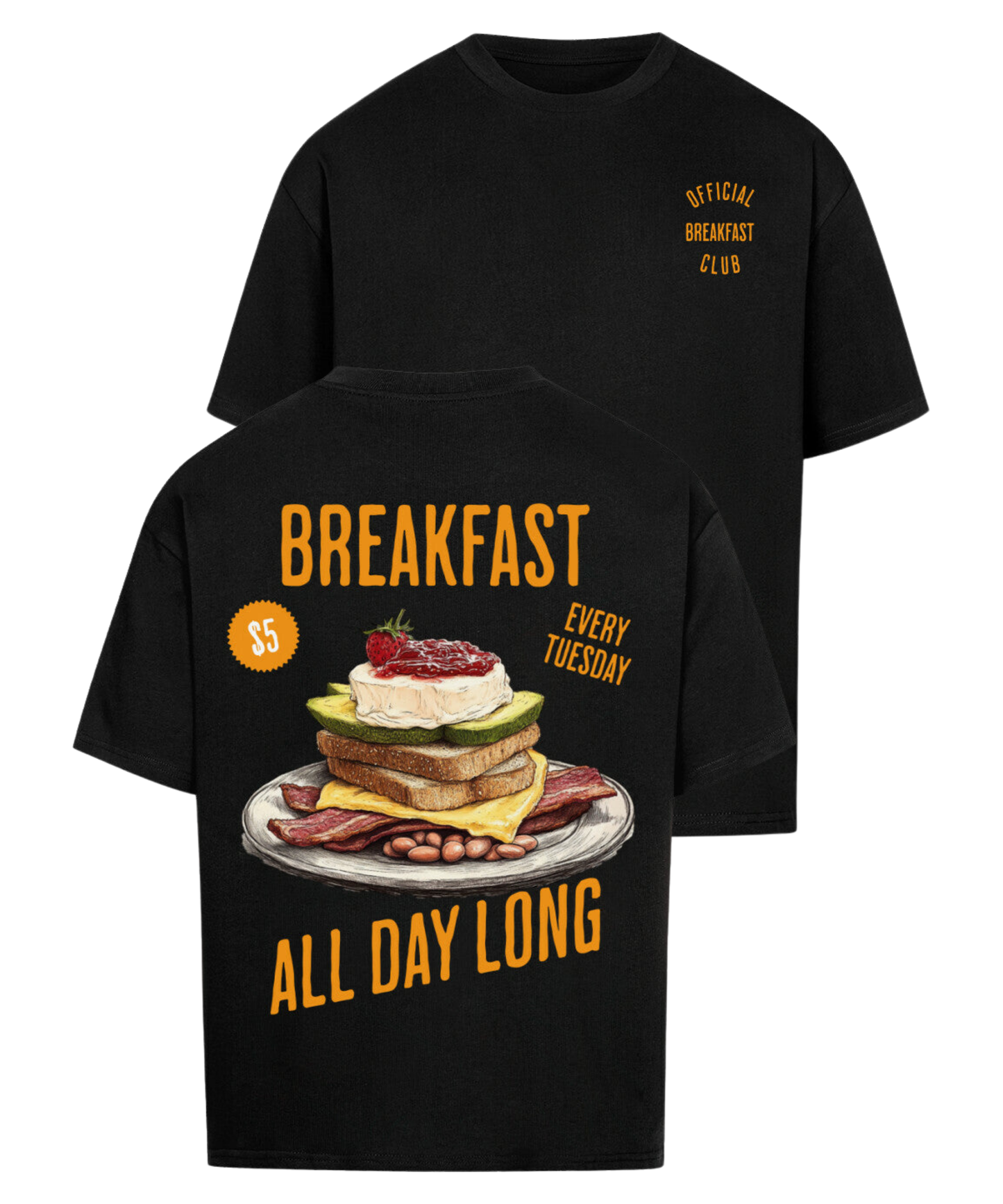 Urban Tag Oversized T-Shirt – "Breakfast - All Day Long"