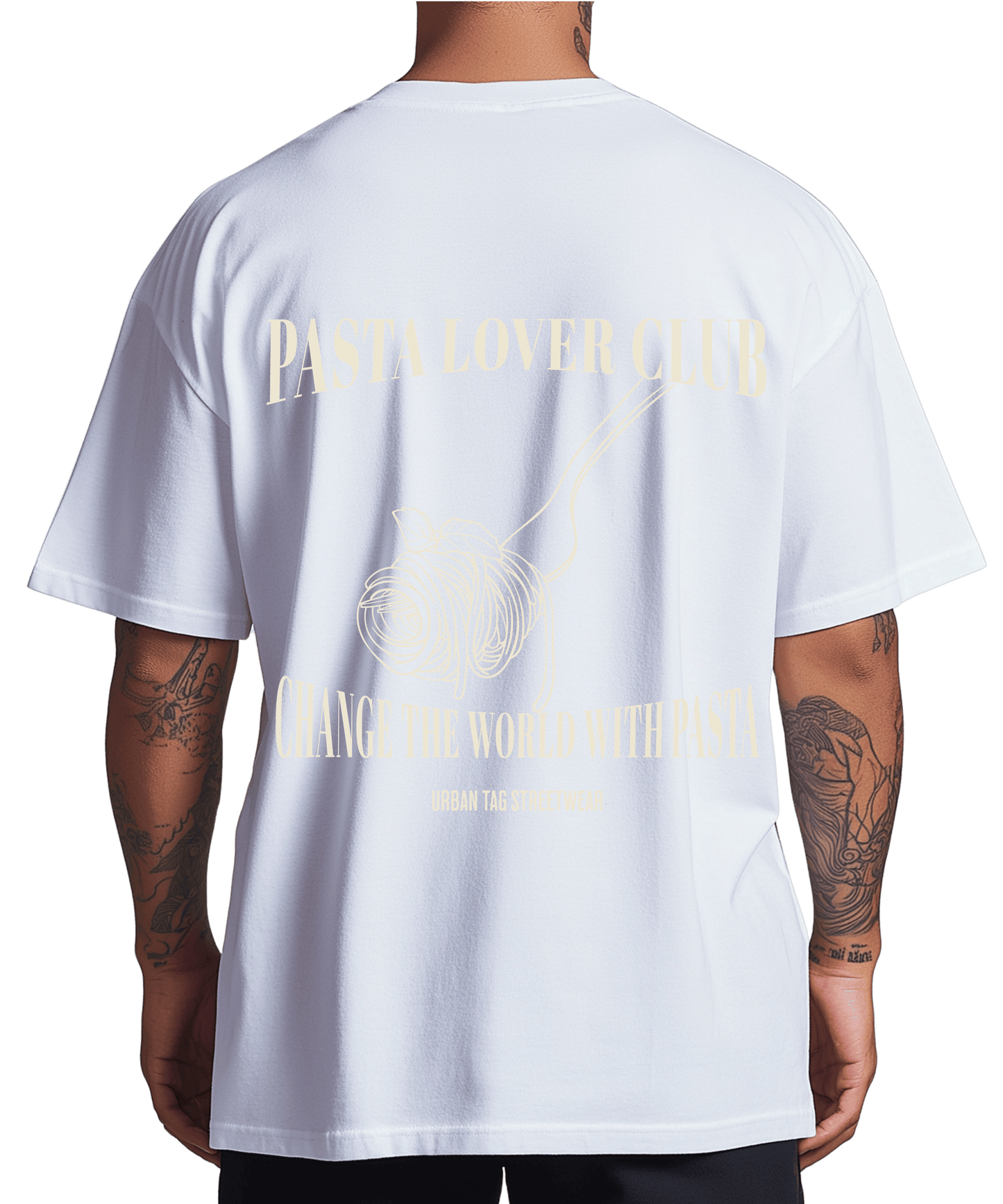 Urban Tag Oversized T-Shirt – "Pasta Lover Club"