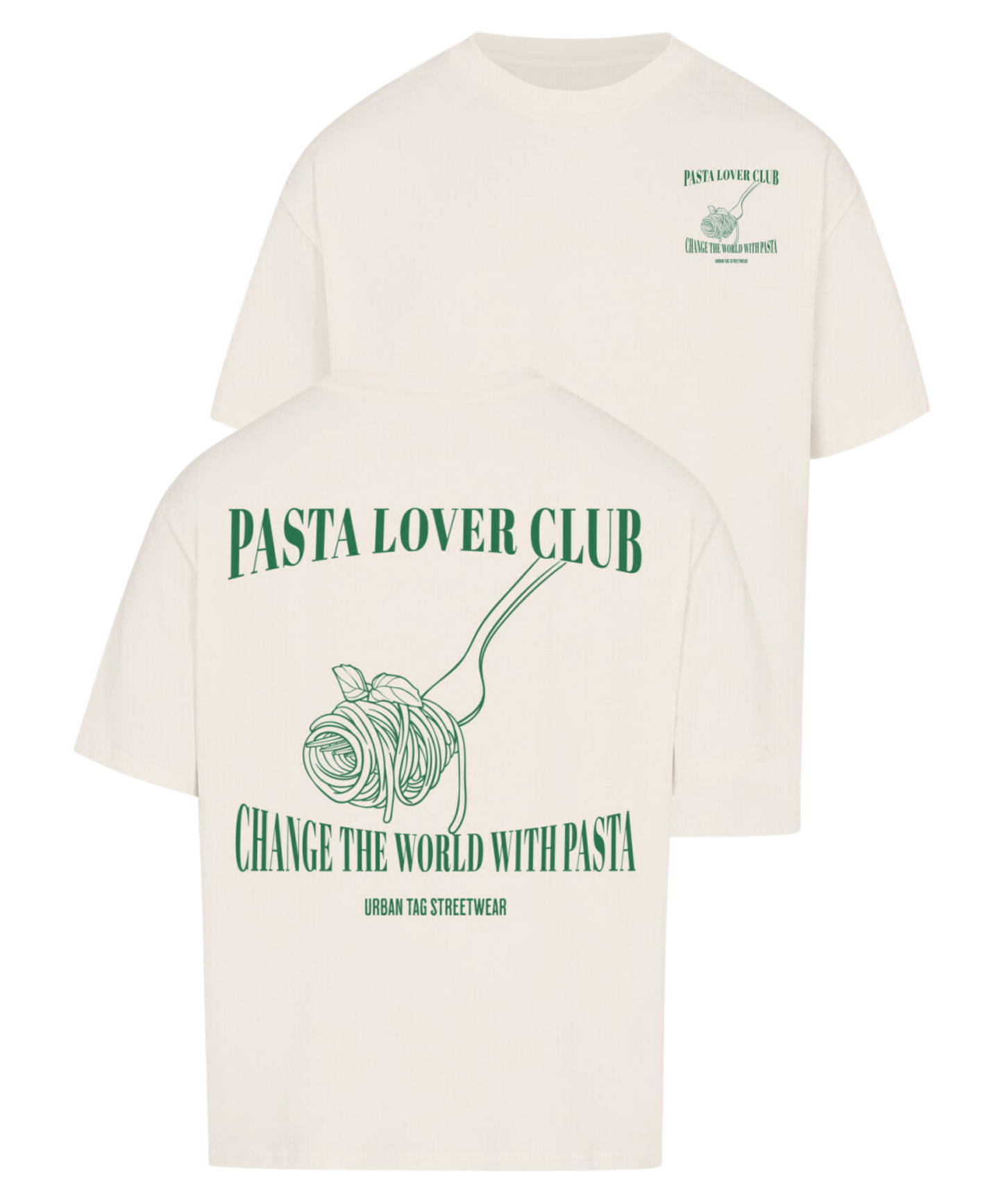 Urban Tag Oversized T-Shirt – "Pasta Lover Club"
