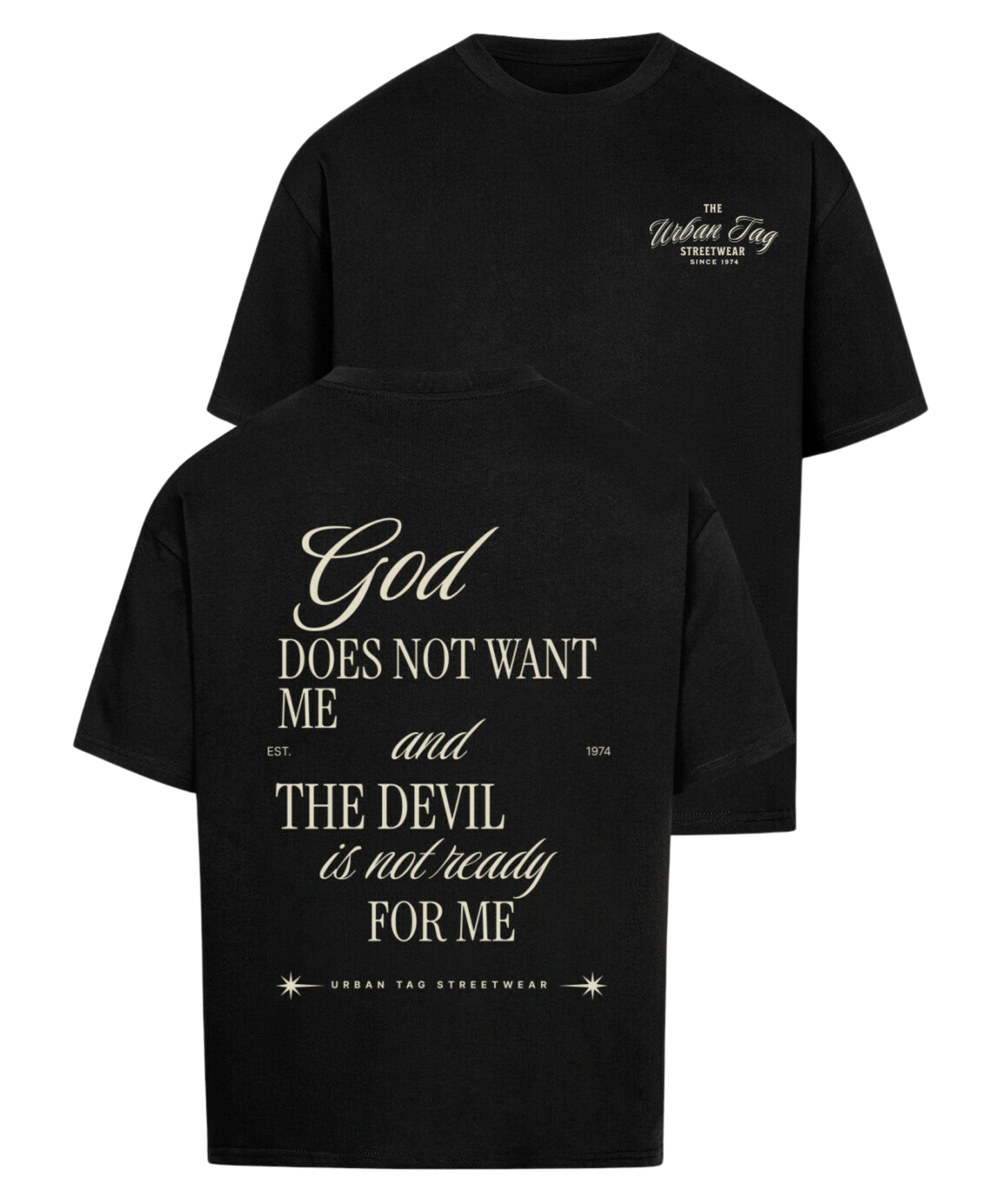 Urban Tag Oversized T-Shirt – "God & Devil"