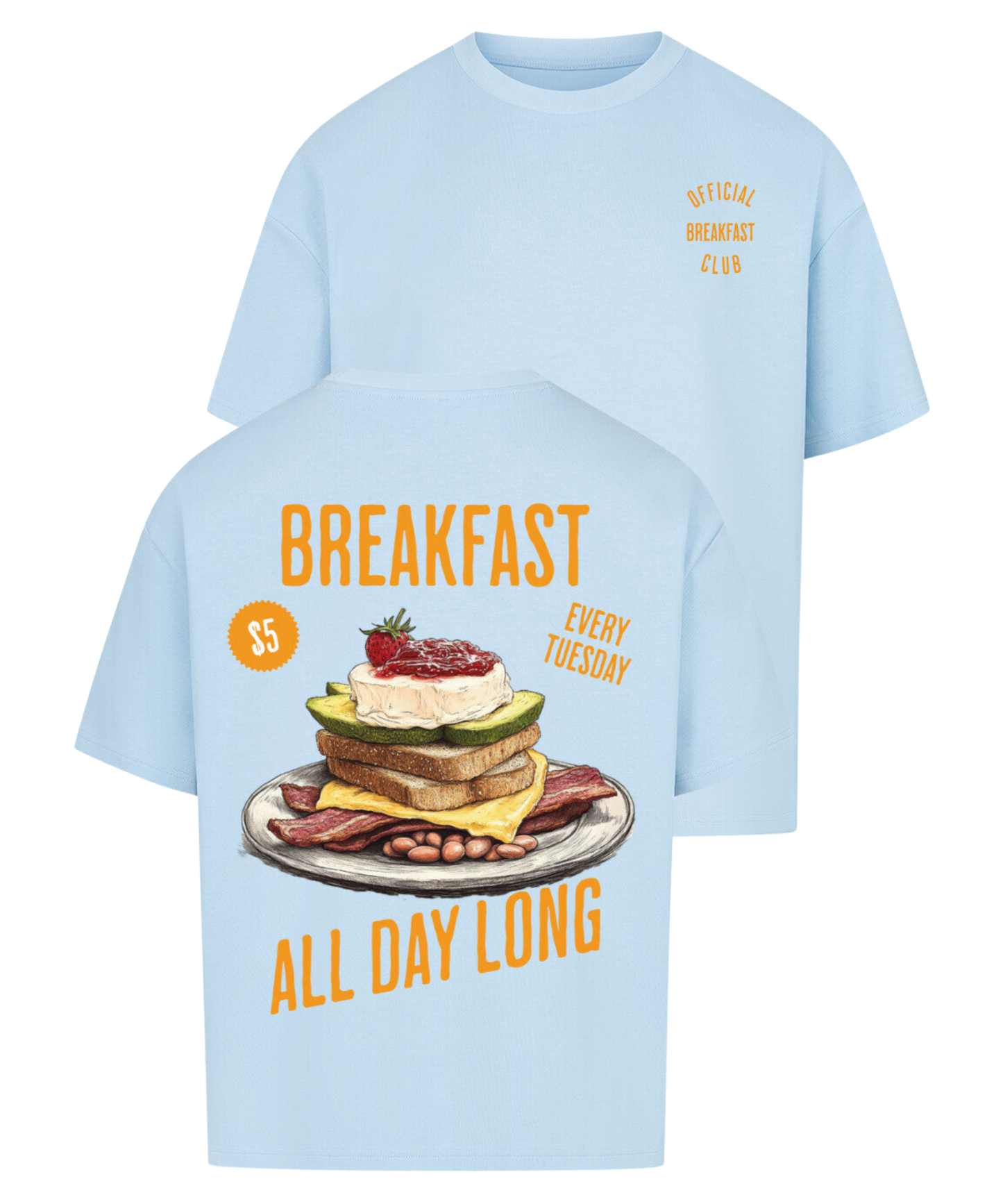 Urban Tag Oversized T-Shirt – "Breakfast - All Day Long"