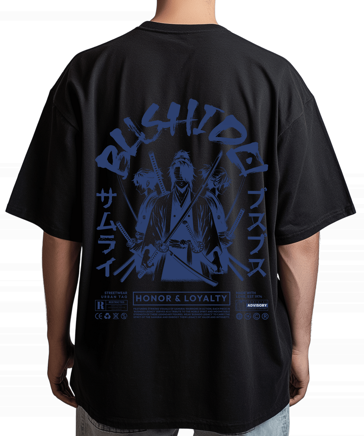 Urban Tag Oversized T-Shirt – "Bushido Samurai"