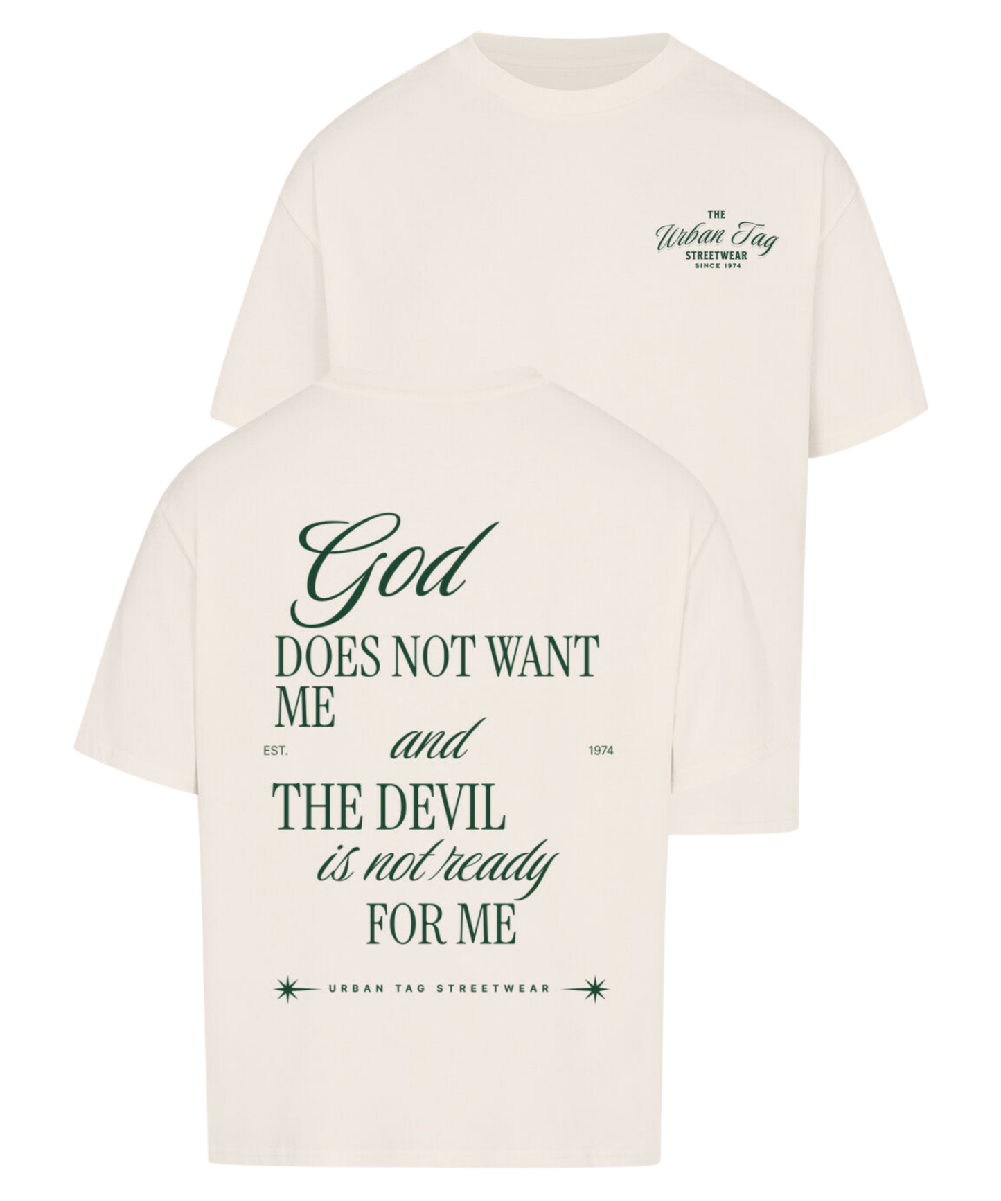 Urban Tag Oversized T-Shirt – "God & Devil"