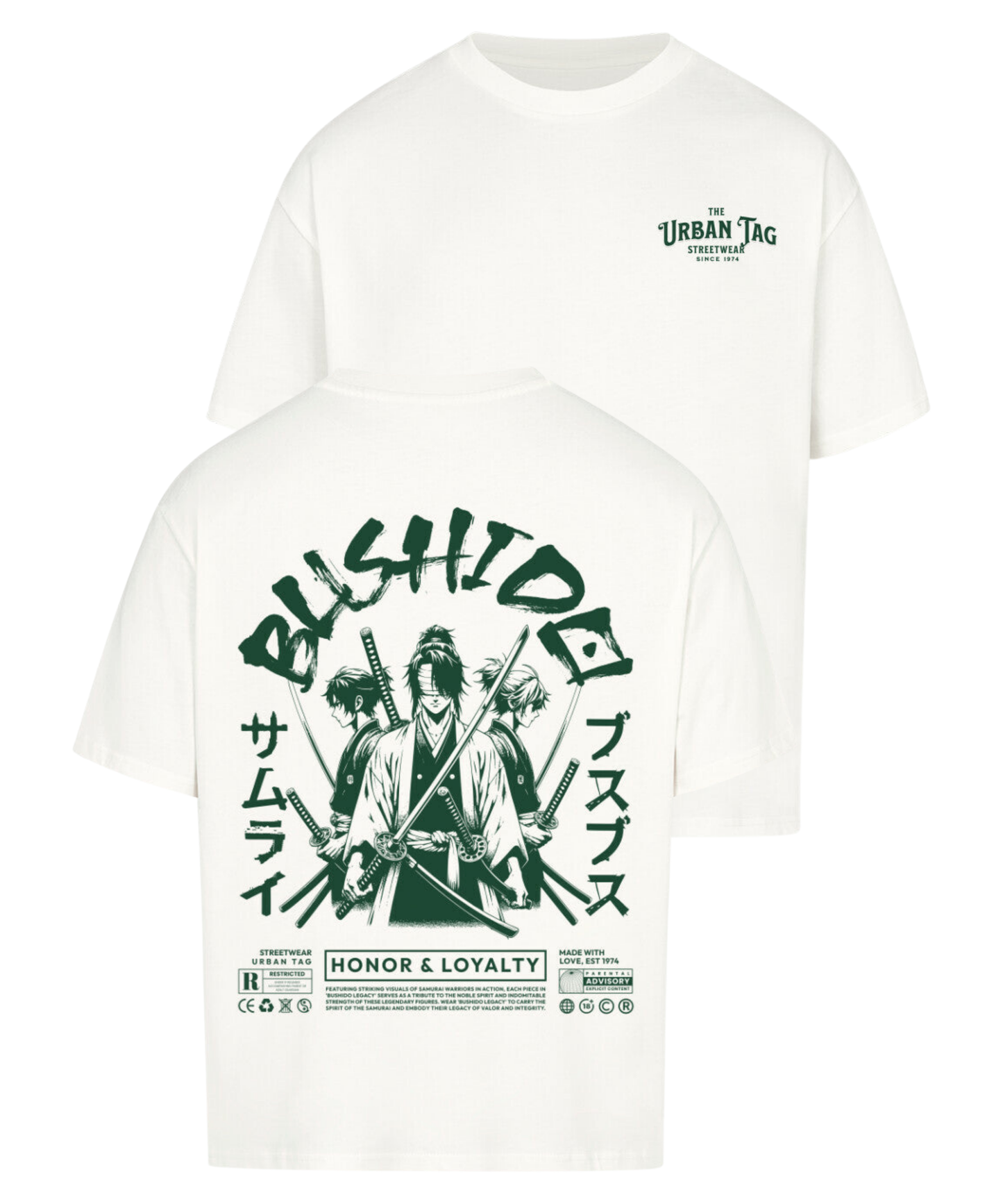 Urban Tag Oversized T-Shirt – "Bushido Samurai"